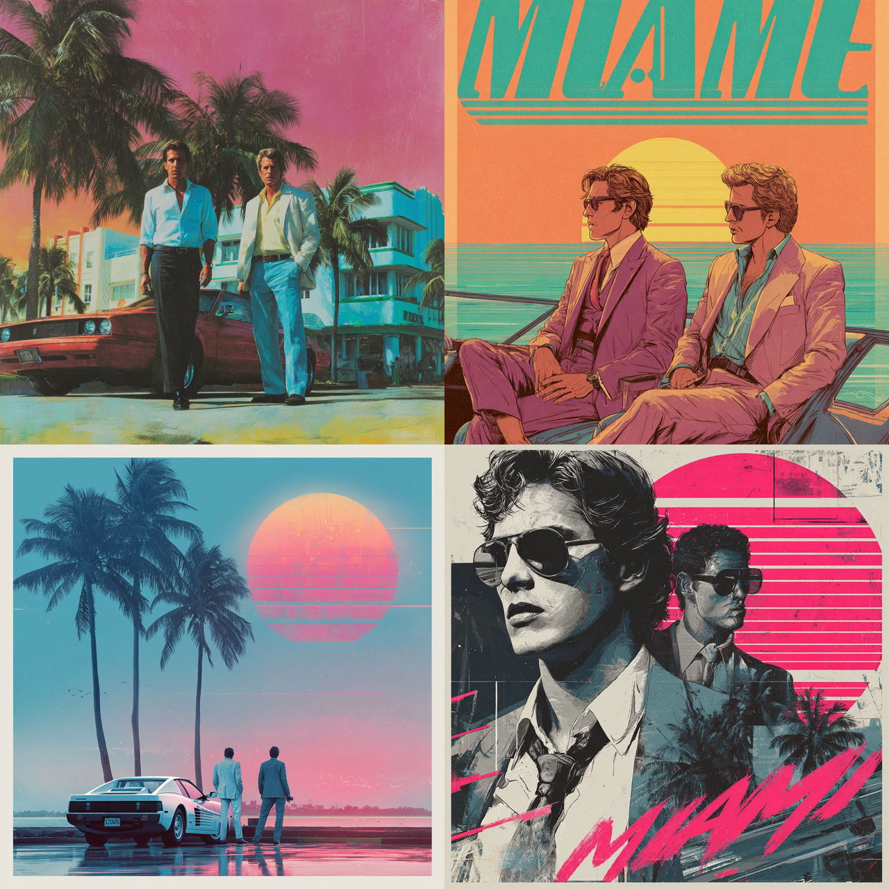Miami Vice style, Midjourney V7, render 1 of 4
