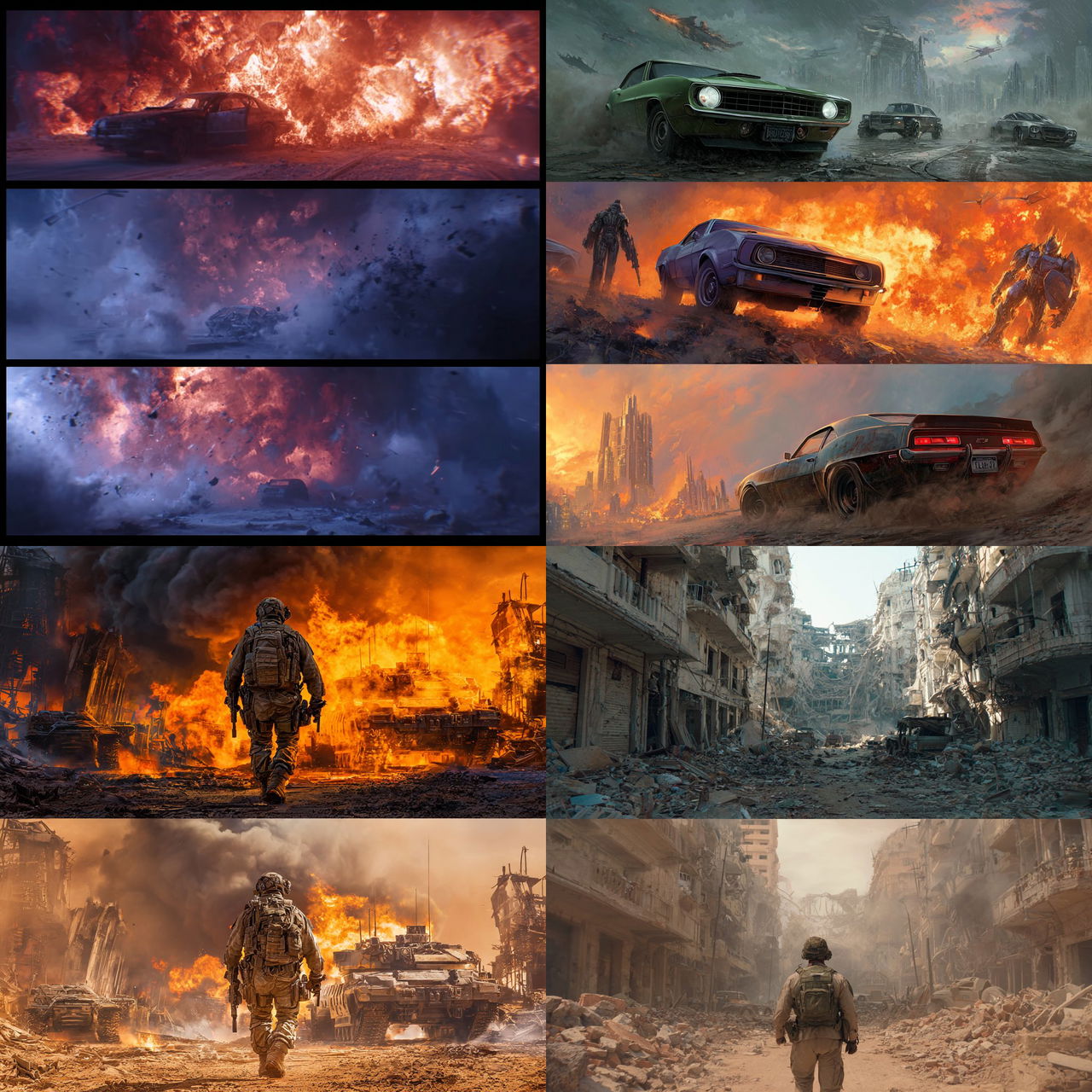 Michael Bay style, Midjourney V7, render 1 of 4