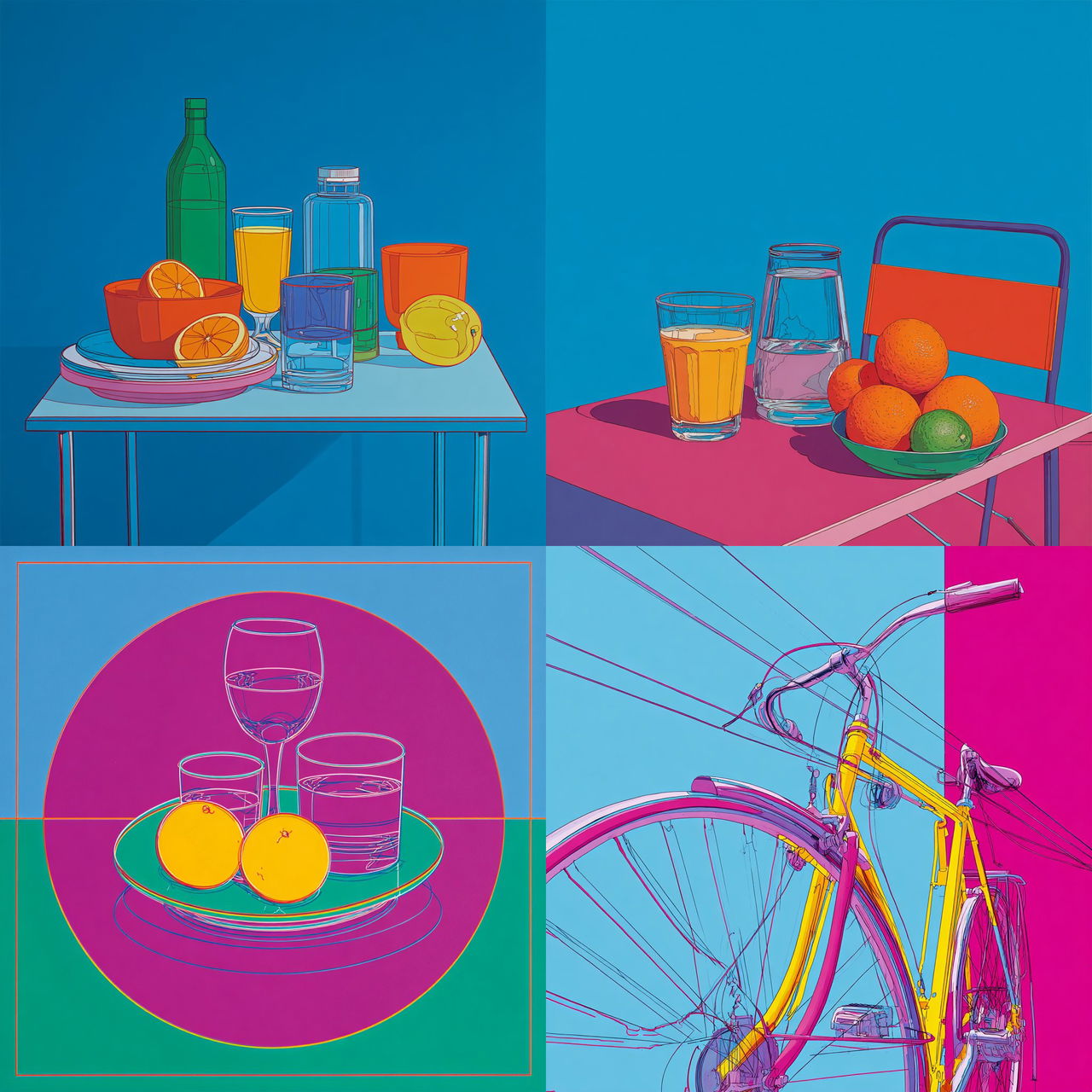 Michael Craig-Martin style, Midjourney V7, render 1 of 4