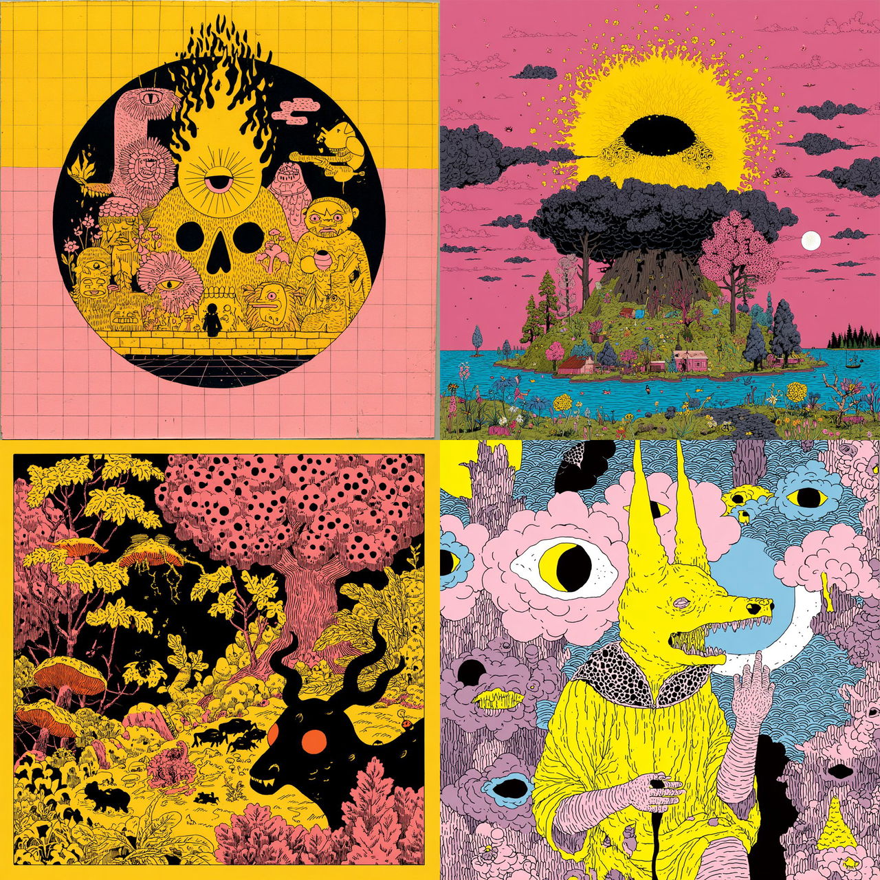Michael DeForge style, Midjourney V7, render 1 of 4