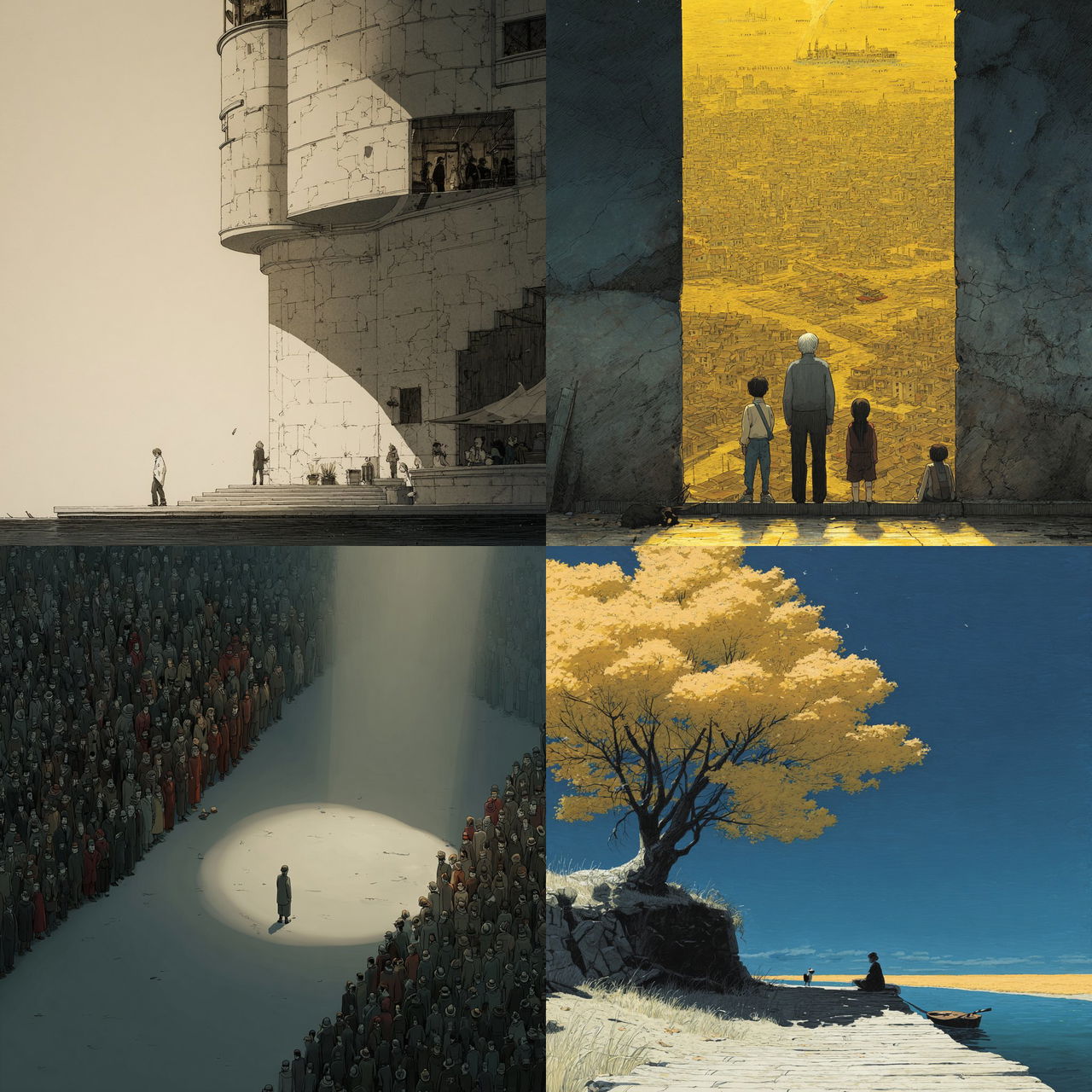 Michael Dudok de Wit style, Midjourney V7, render 1 of 4