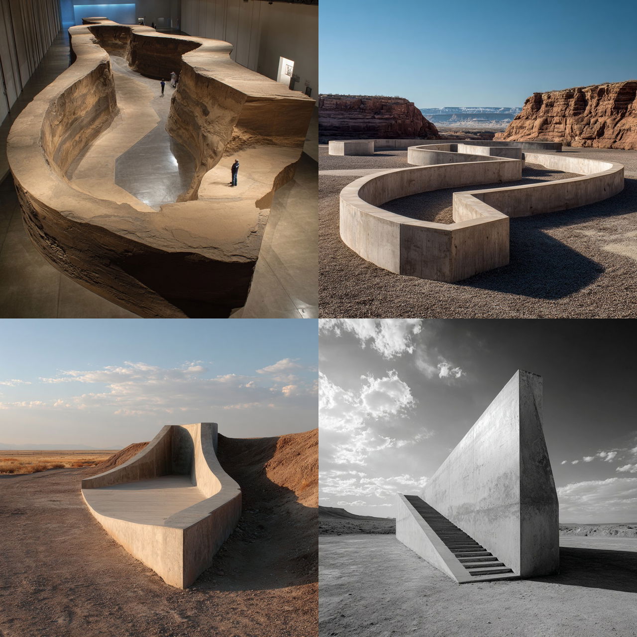 Michael Heizer style, Midjourney V7, render 1 of 4