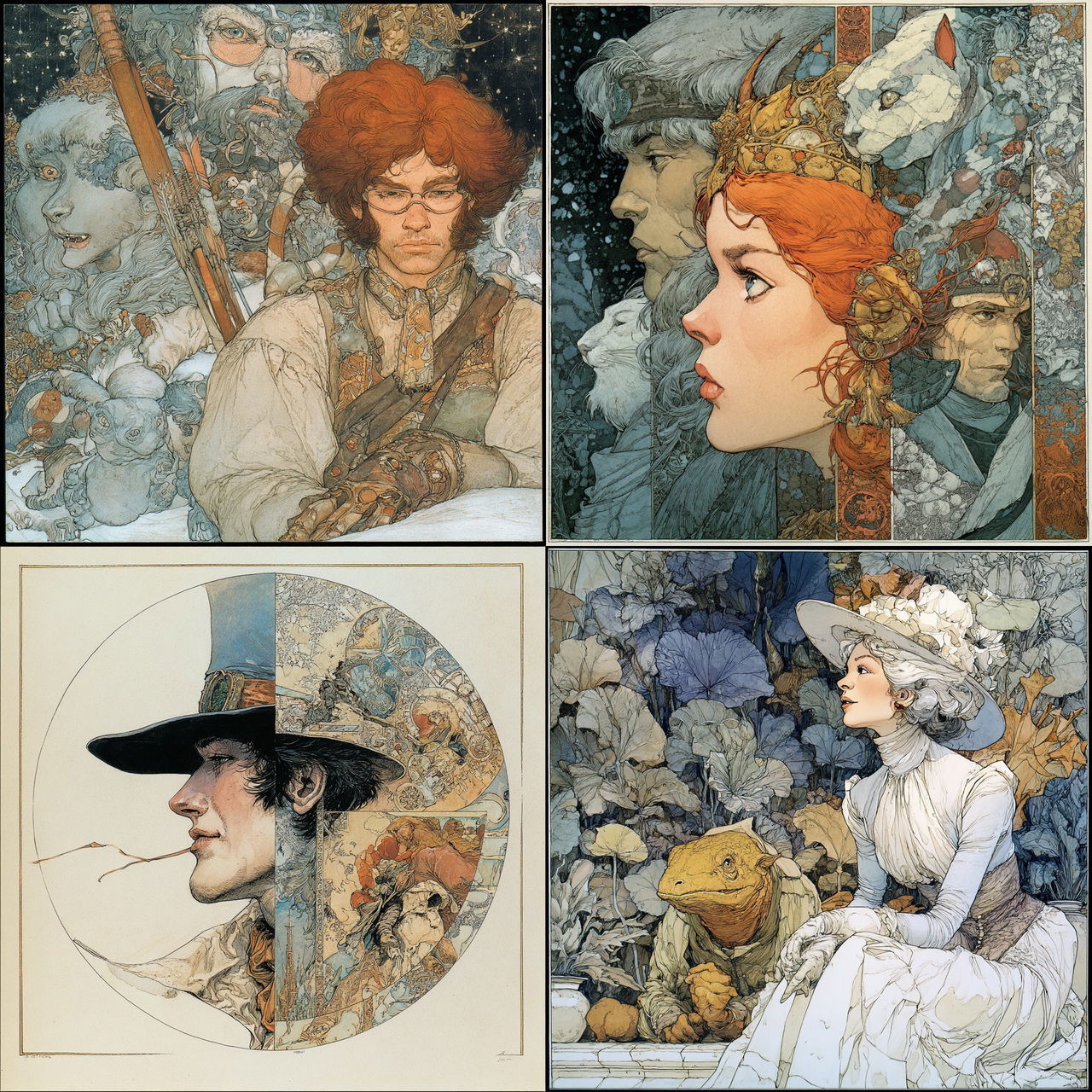 Michael Kaluta style, Midjourney V7, render 1 of 4