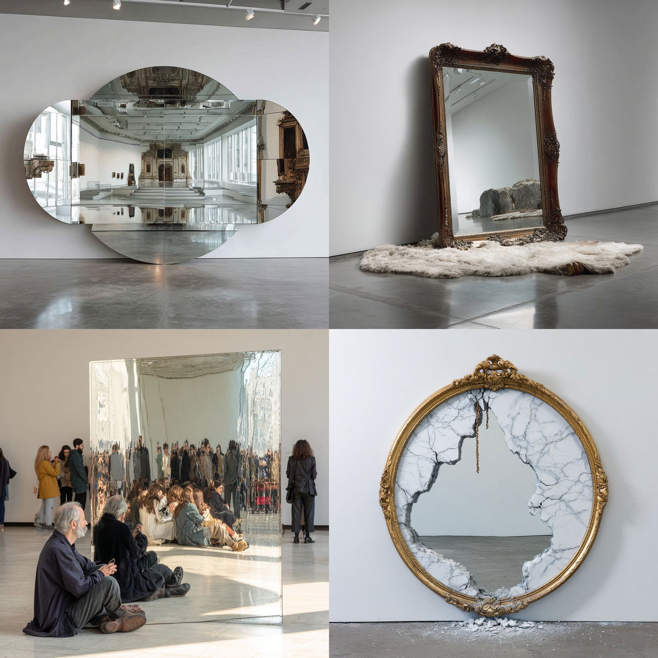 Michelangelo Pistoletto style, Midjourney V7, render 1 of 4