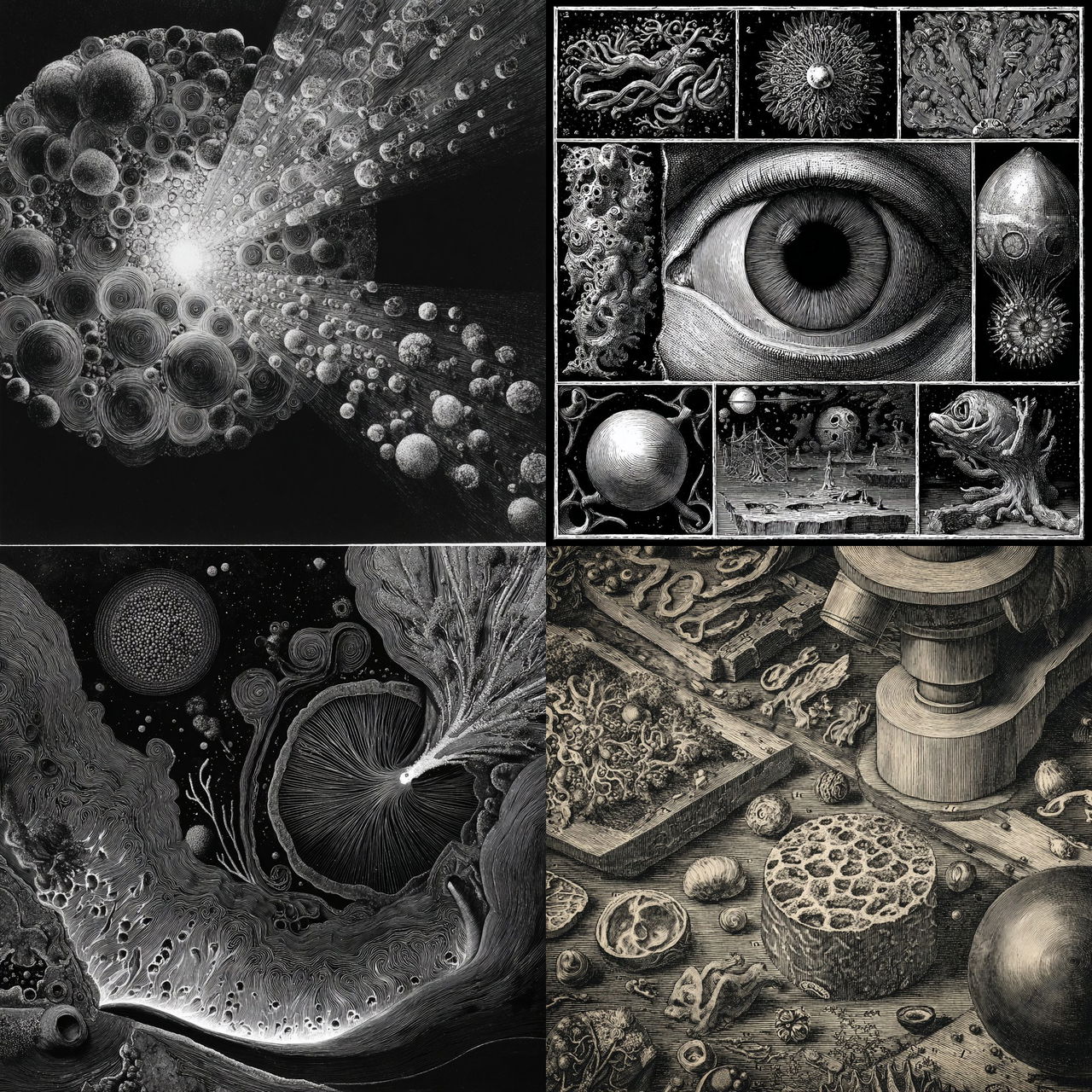 Micrographia style, Midjourney V7, render 1 of 4