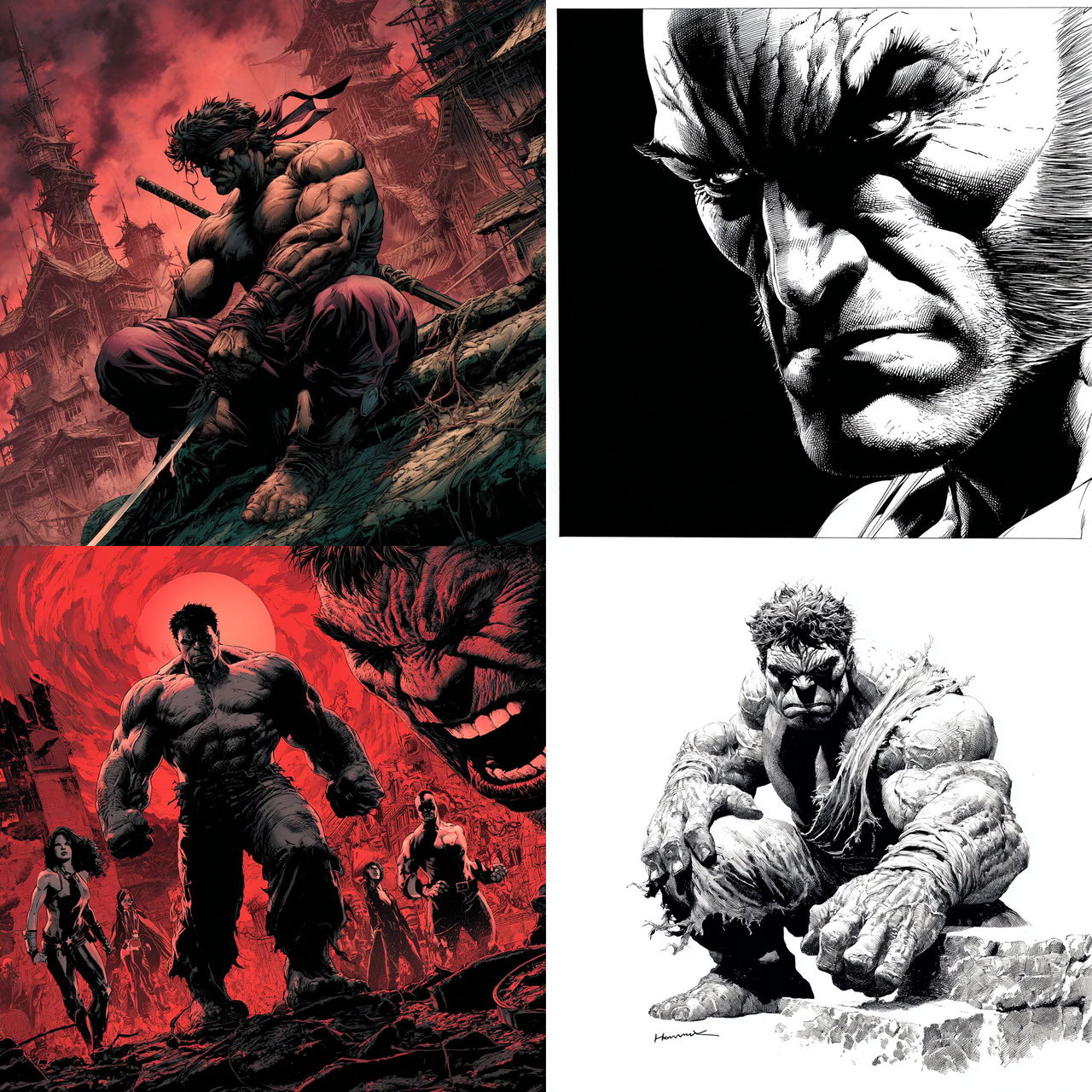 Mike Deodato style, Midjourney V7, render 1 of 4