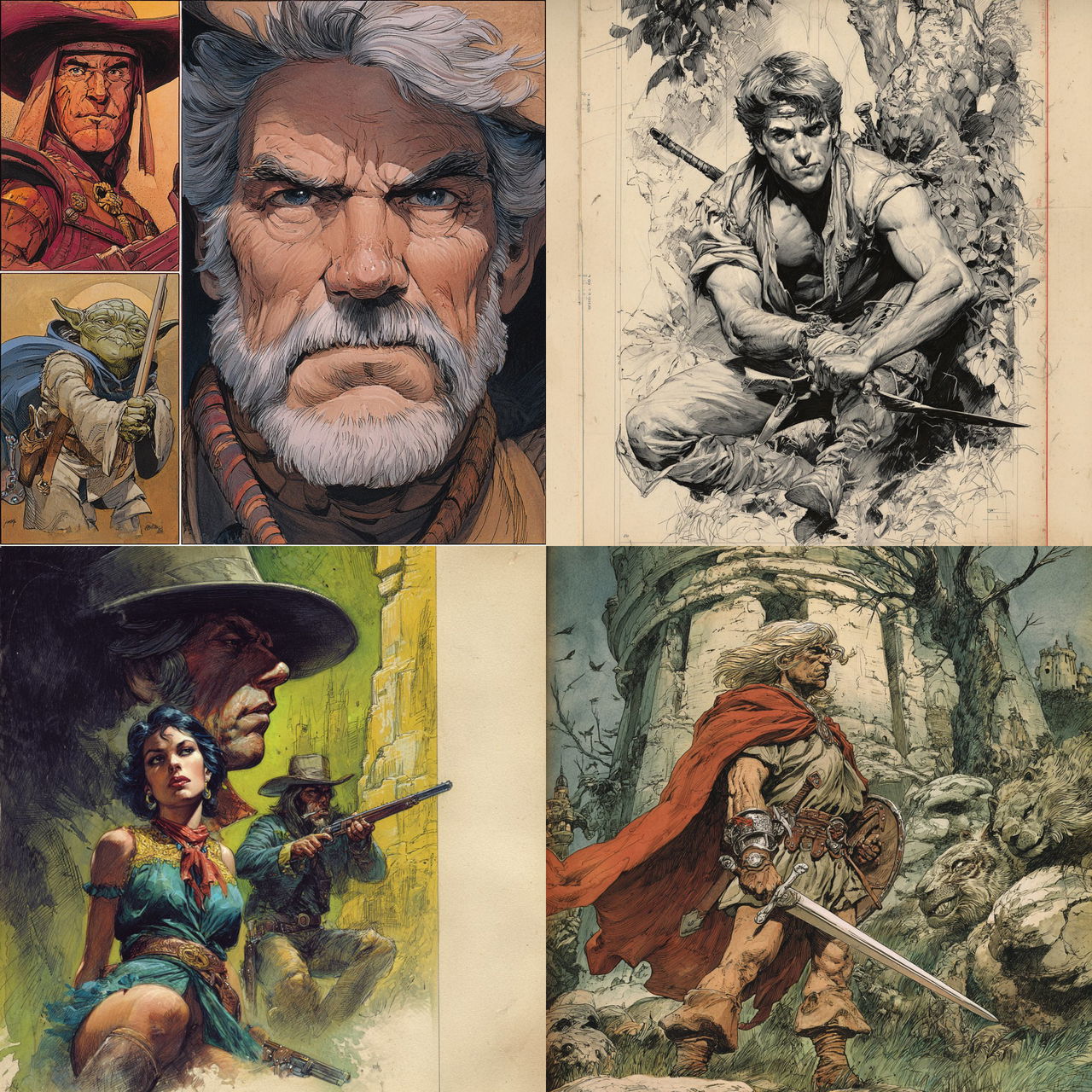 Mike Grell style, Midjourney V7, render 1 of 4