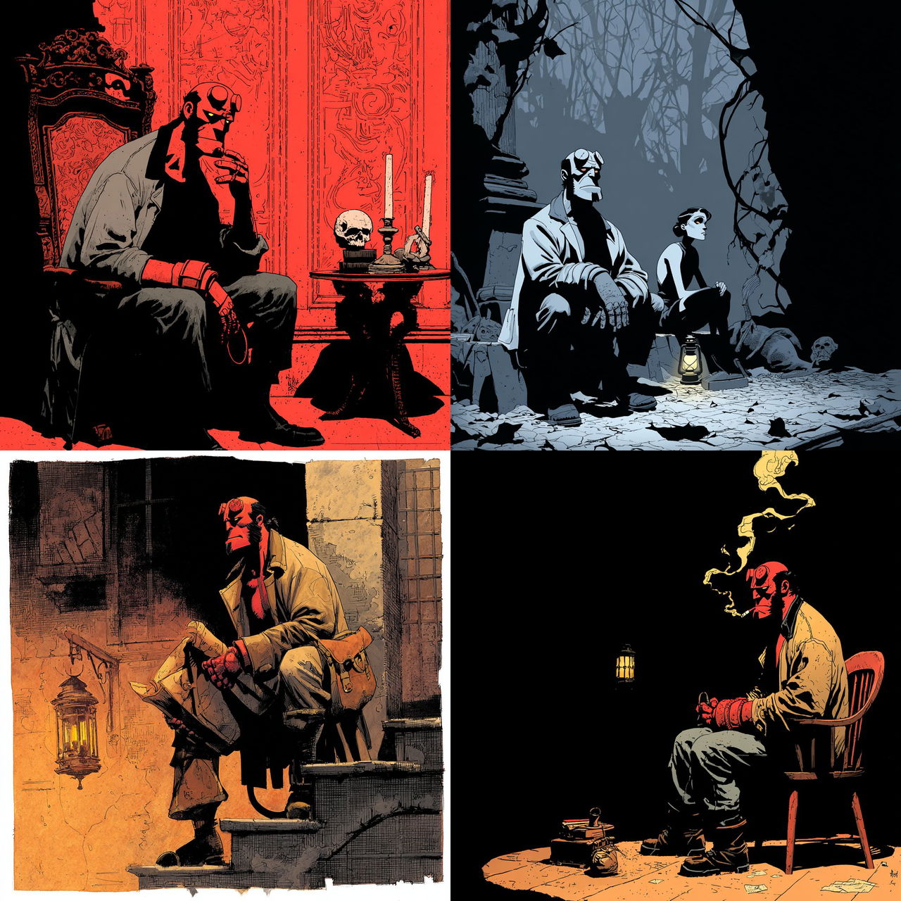 Mike Mignola style, Midjourney V7, render 1 of 4