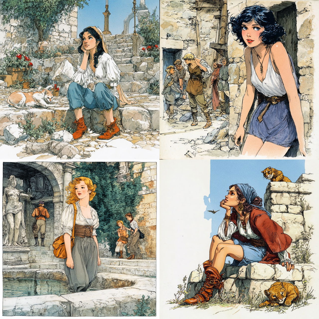 Milo Manara style, Midjourney V7, render 1 of 4