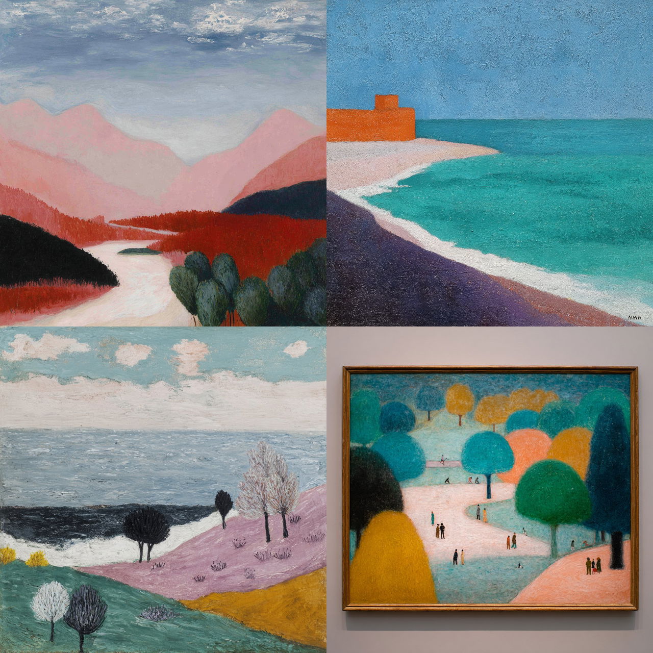 Milton Avery style, Midjourney V7, render 1 of 4