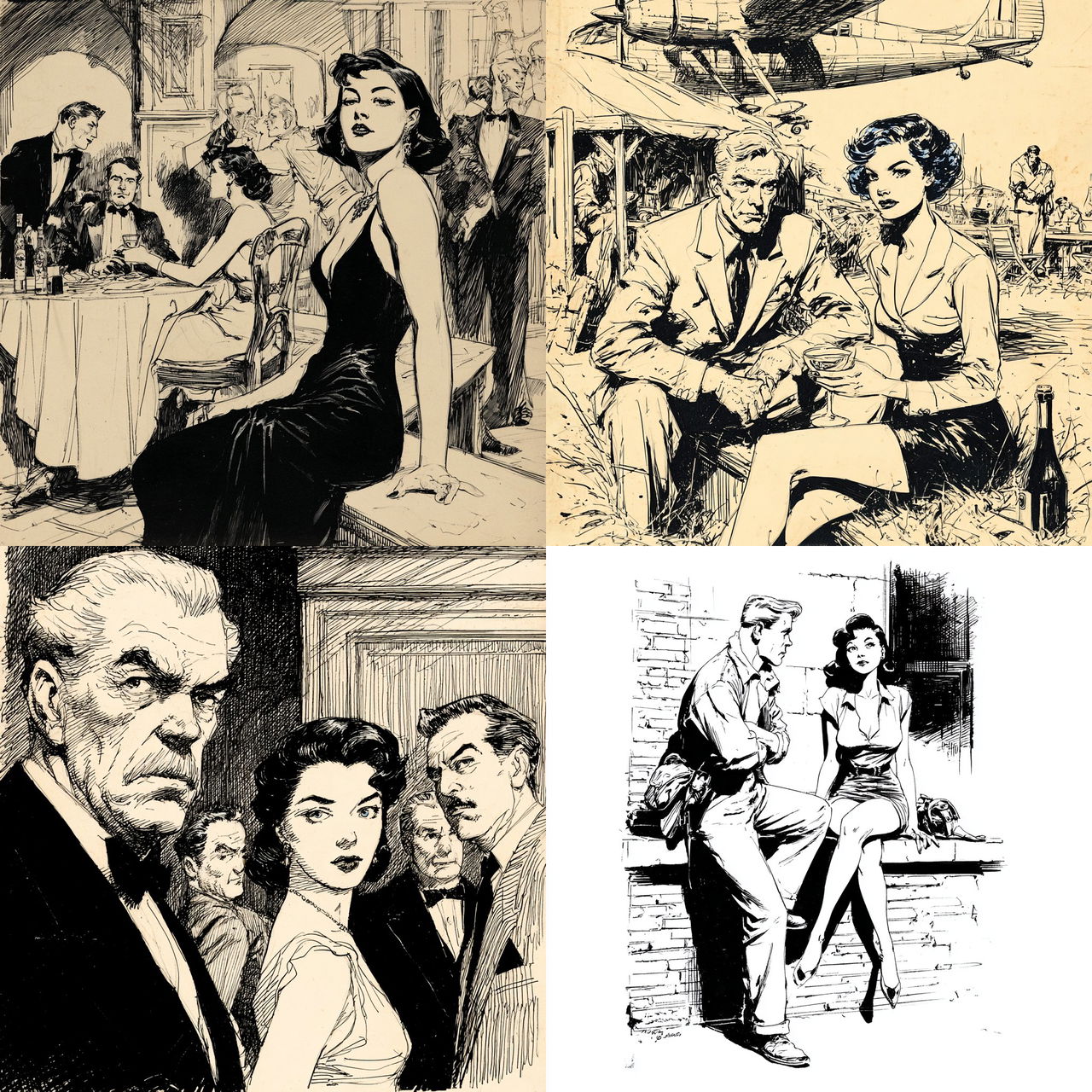 Milton Caniff style, Midjourney V7, render 1 of 4