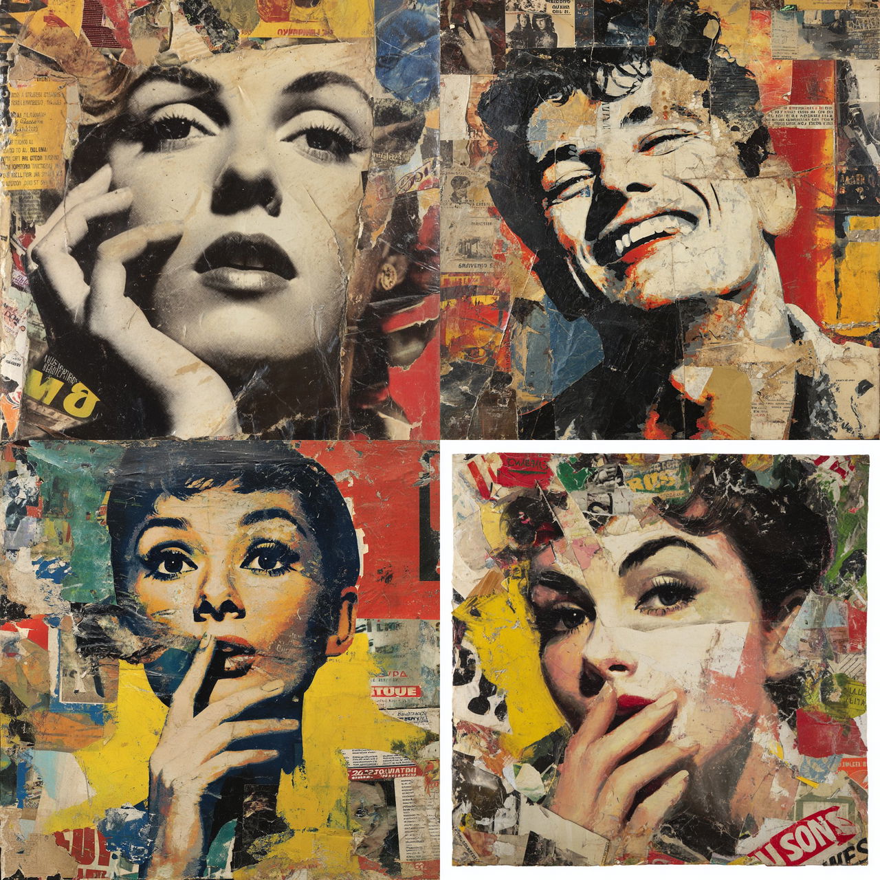 Mimmo Rotella style, Midjourney V7, render 1 of 4
