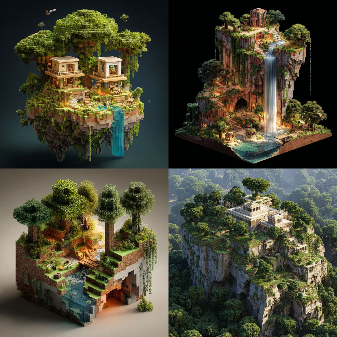 Minecraft style, Midjourney V7, render 1 of 4