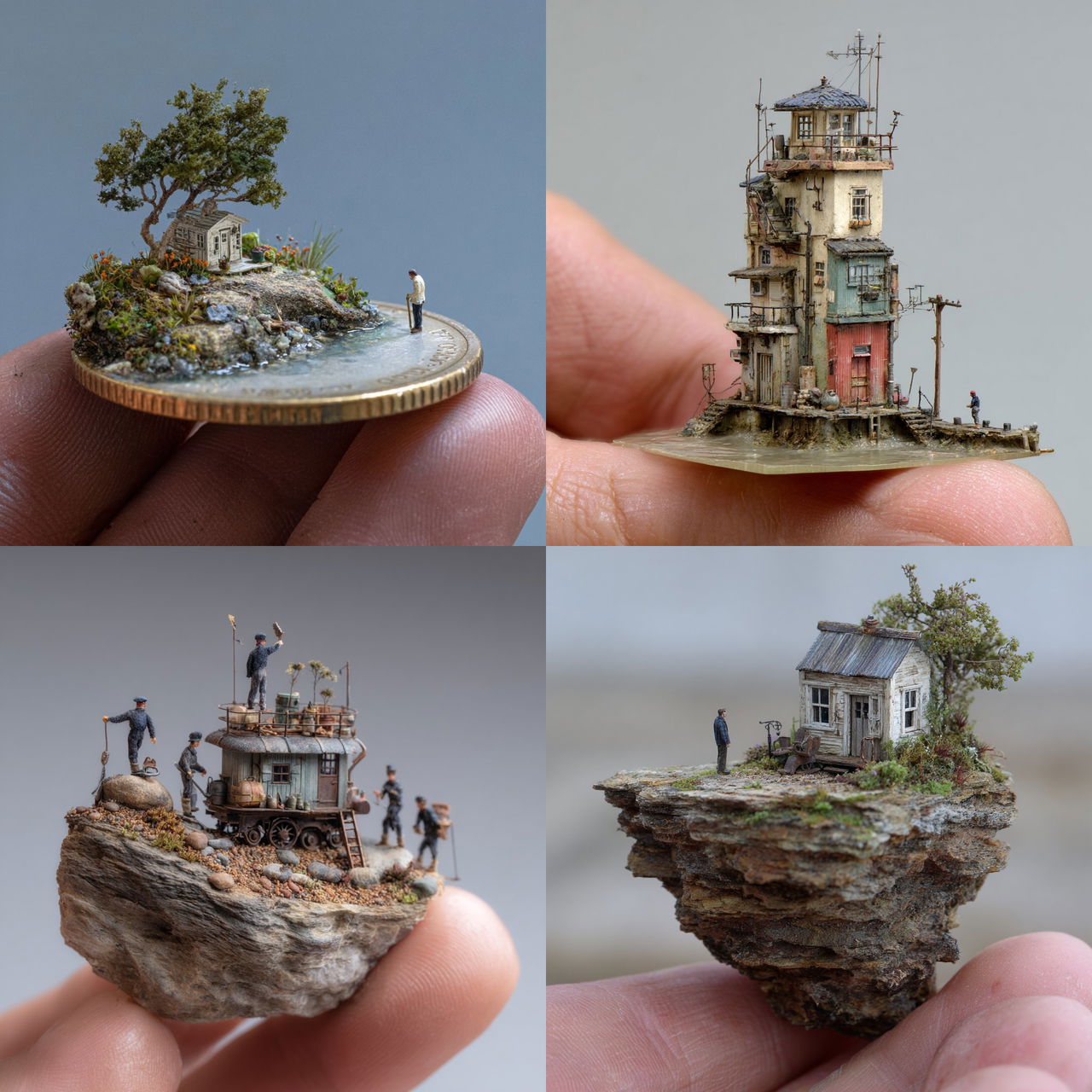 Miniature scale style, Midjourney V7, render 1 of 4