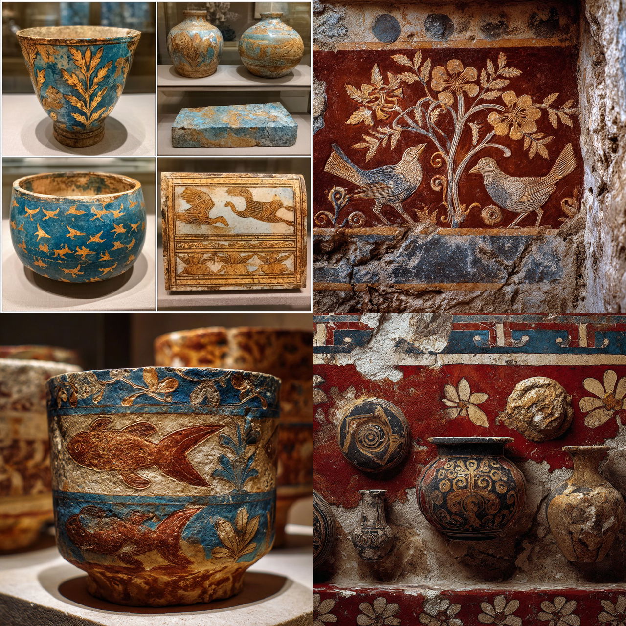 Minoan art style, Midjourney V7, render 1 of 4