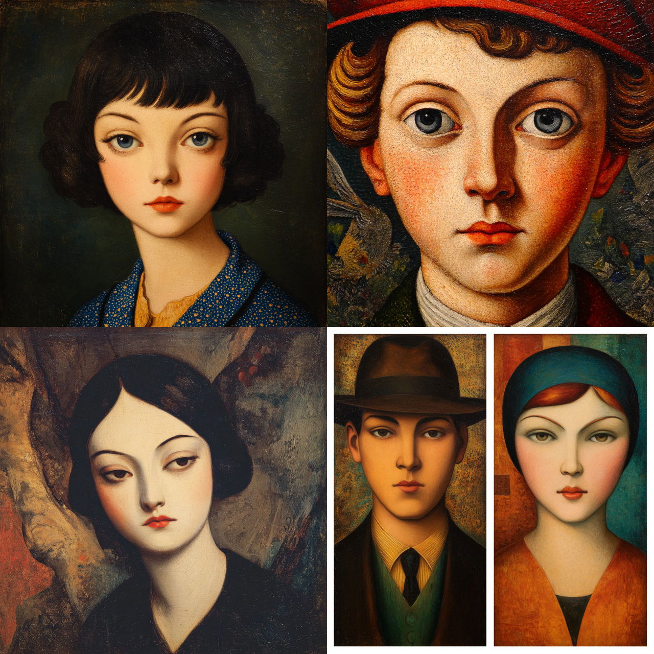 Moise Kisling style, Midjourney V7, render 1 of 4