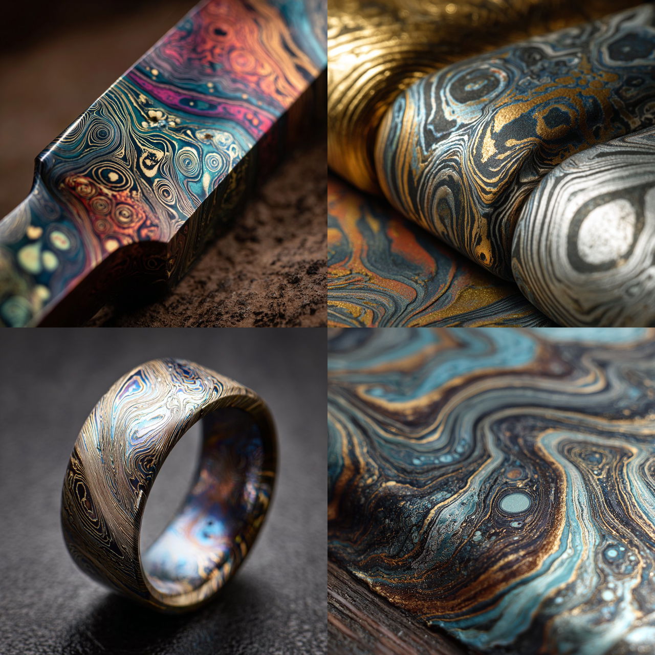 Mokume-gane style, Midjourney V7, render 1 of 4