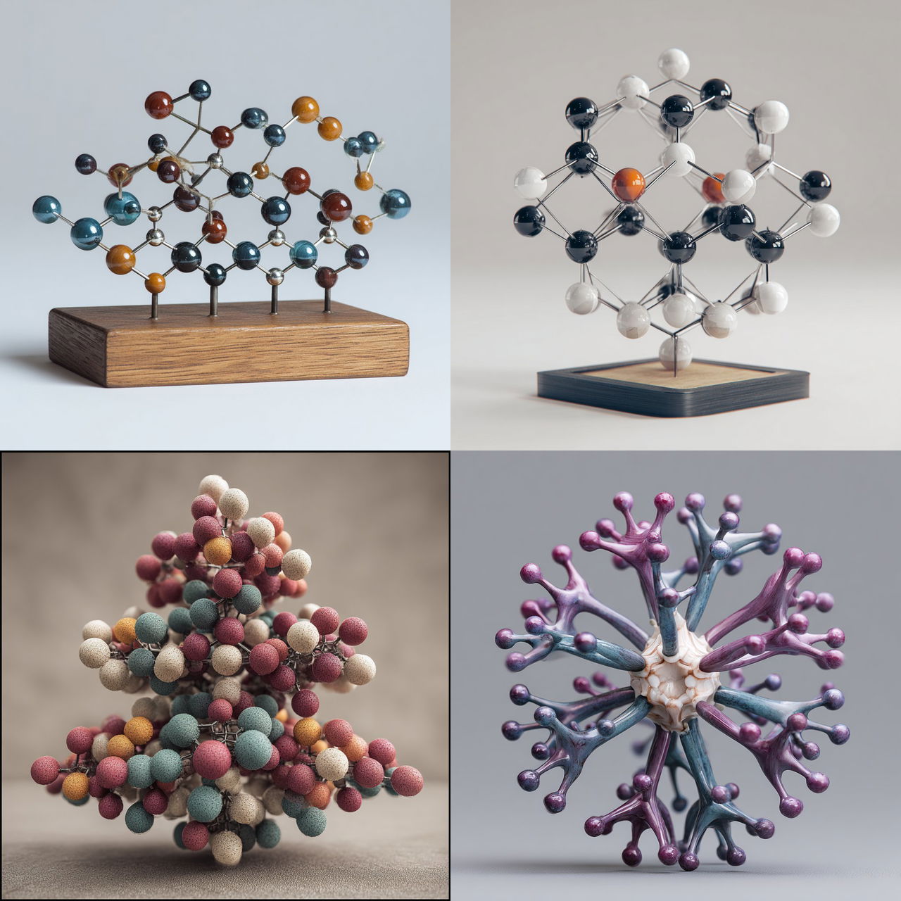 Molecular model style, Midjourney V7, render 1 of 4