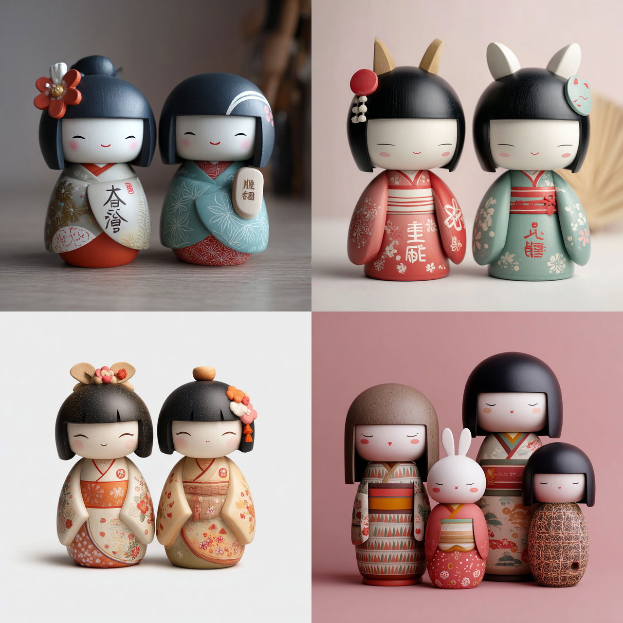 Momiji Message Dolls style, Midjourney V7, render 1 of 4