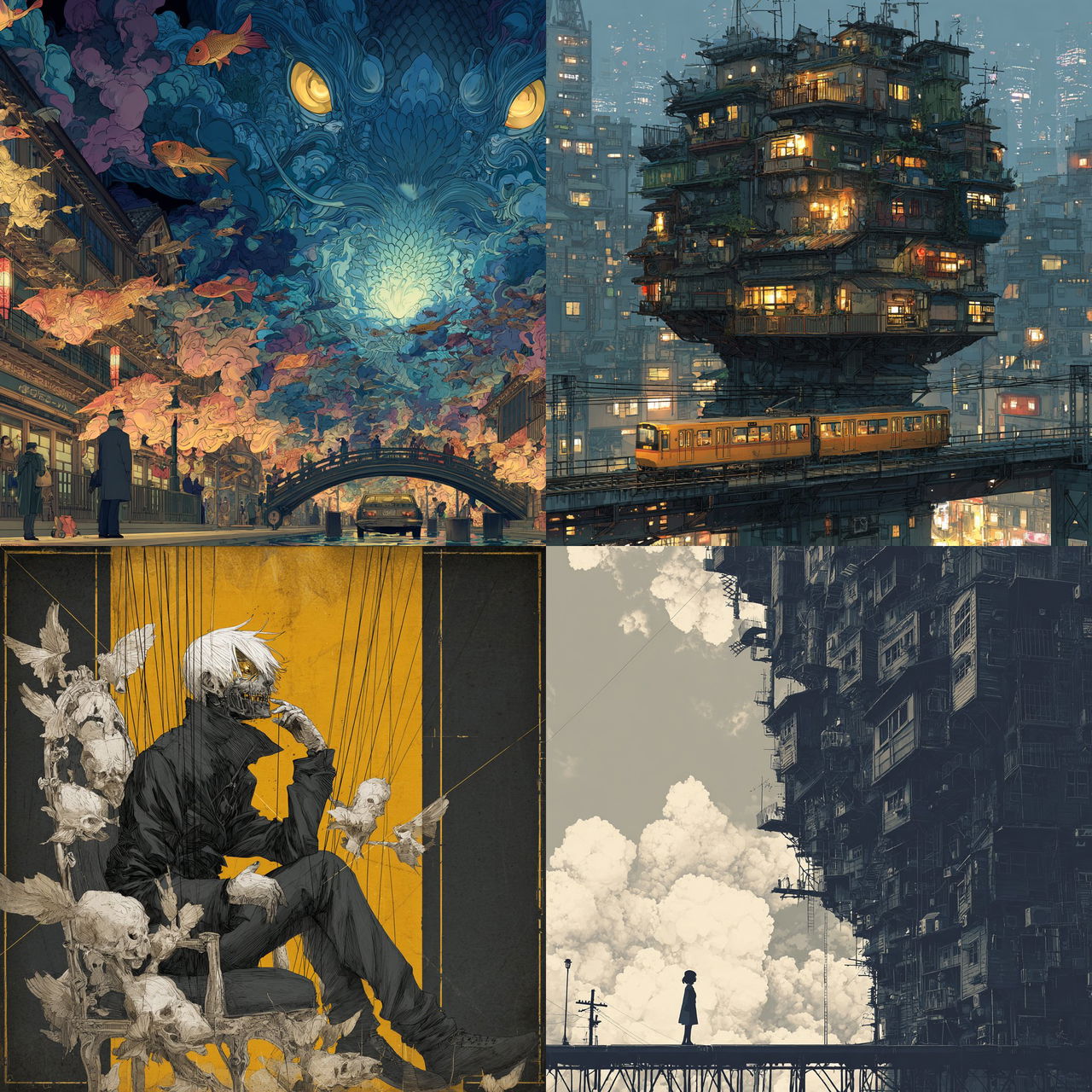 Monokubo style, Midjourney V7, render 1 of 4