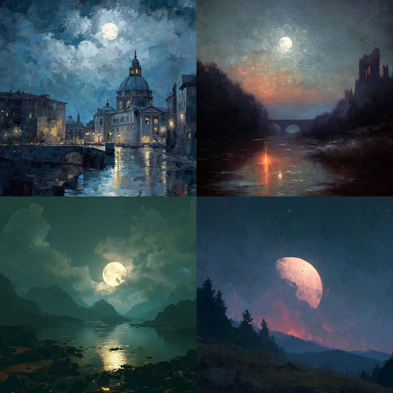 Moonlit style, Midjourney V7, render 1 of 4