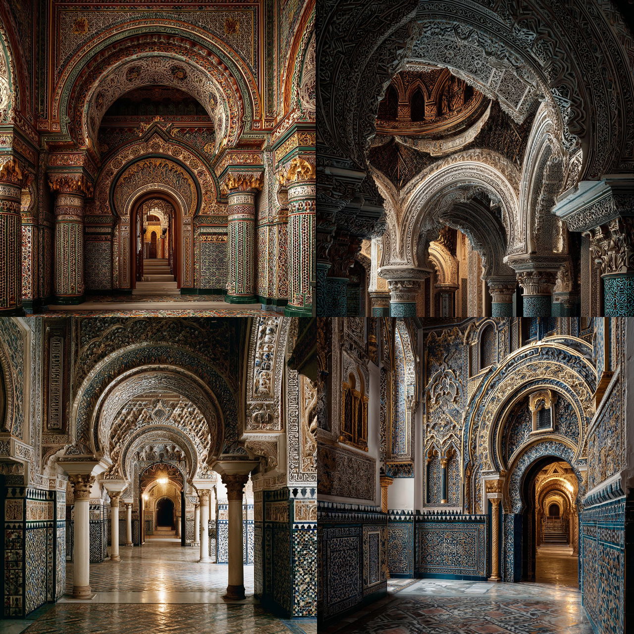 Moorish architecture style, Midjourney V7, render 1 of 4
