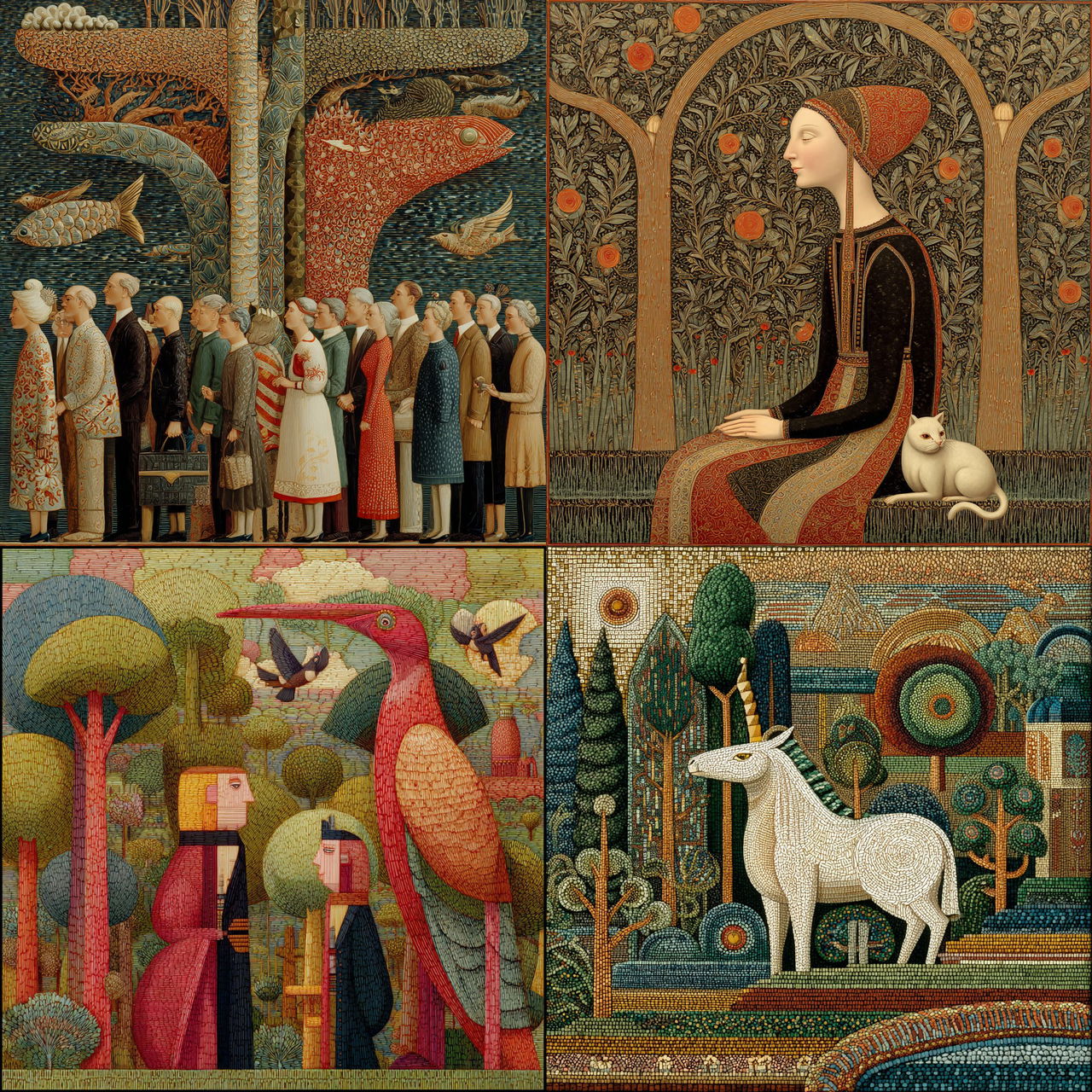 Morris Hirshfield style, Midjourney V7, render 1 of 4
