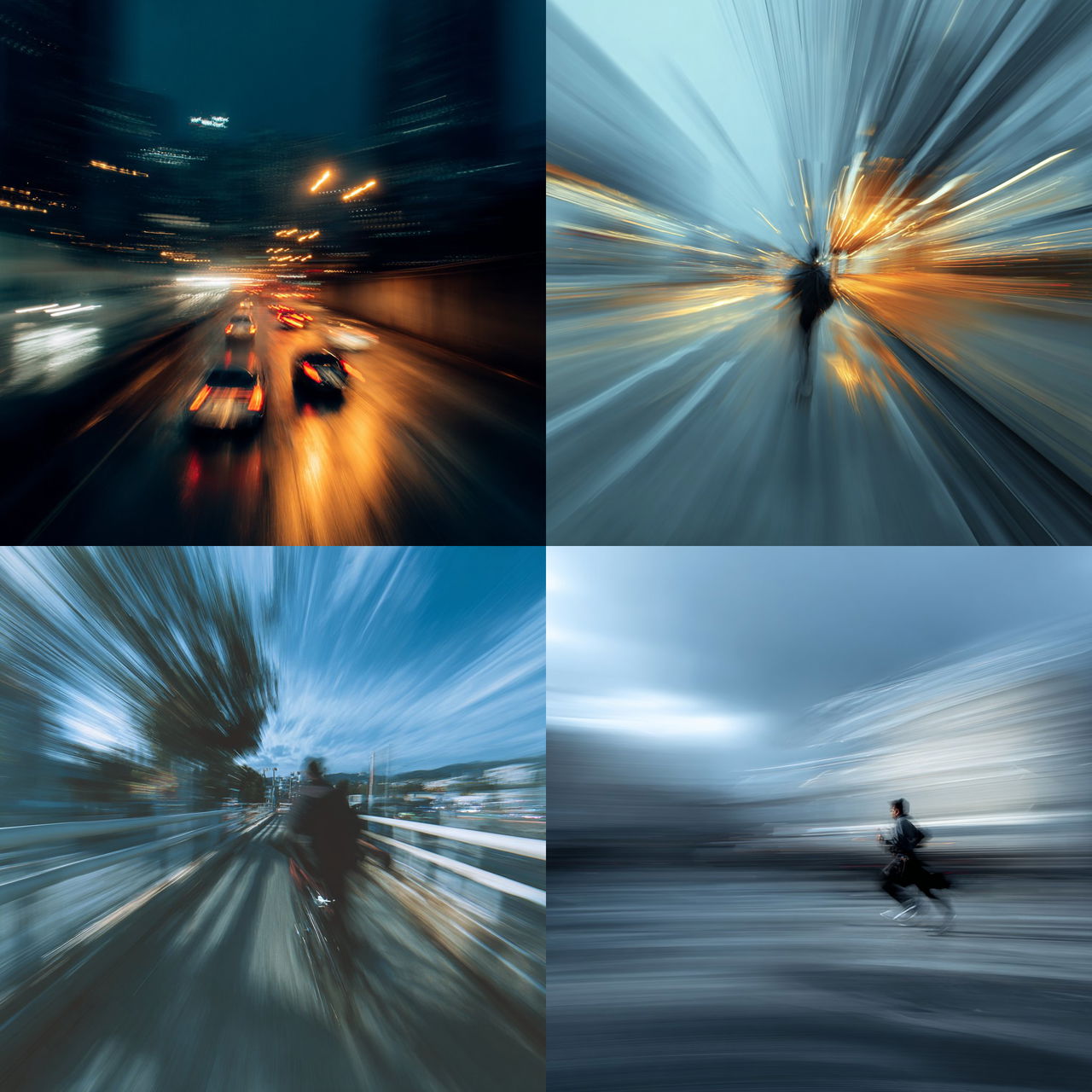 Motion blur style, Midjourney V7, render 1 of 4