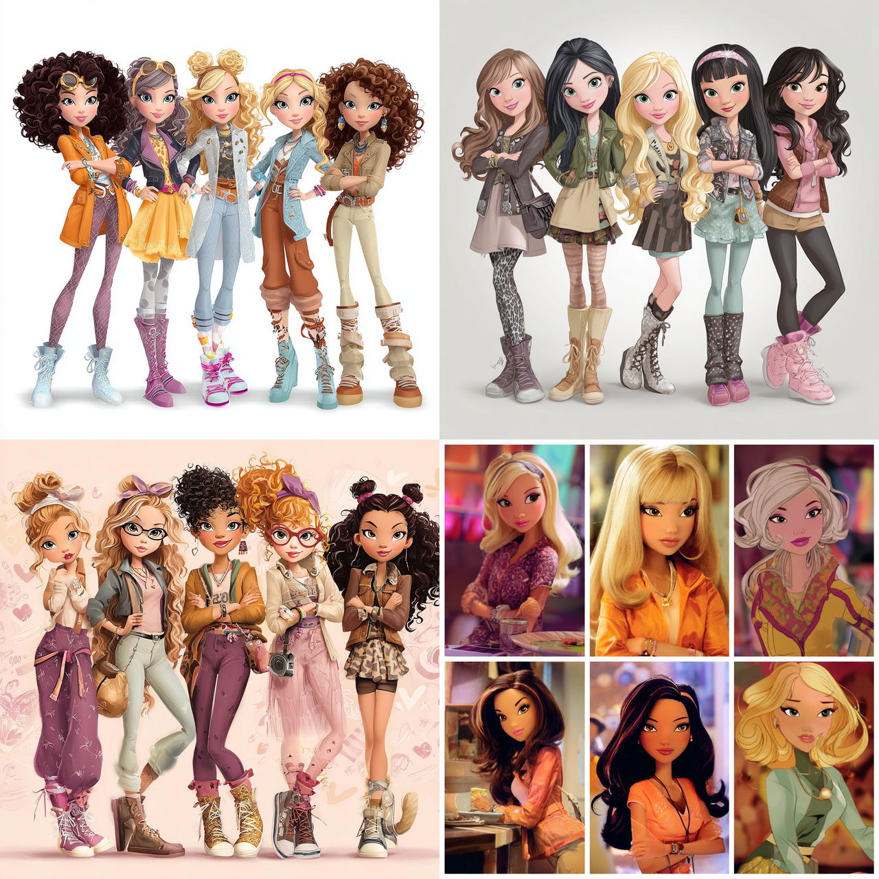 Moxie Girlz style, Midjourney V7, render 1 of 4