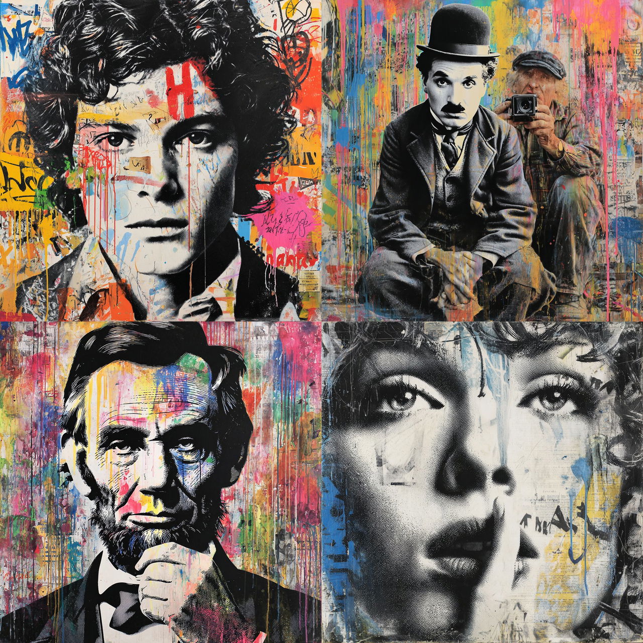 Mr. Brainwash style, Midjourney V7, render 1 of 4