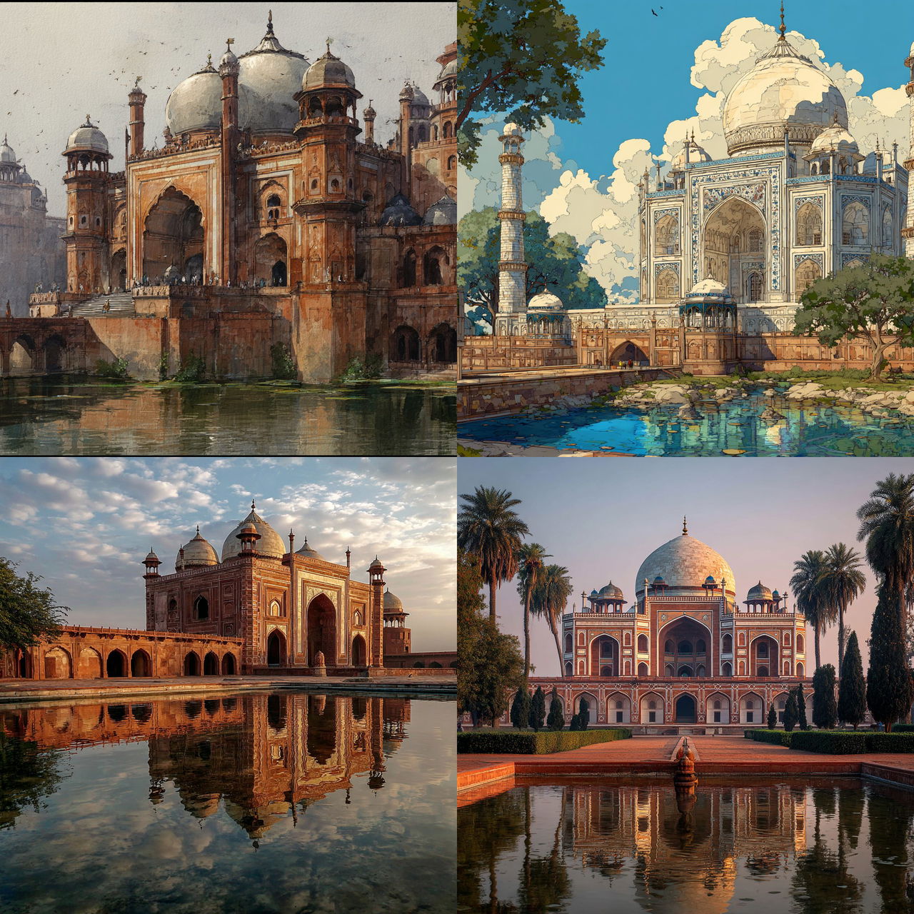 Mughal architecture style, Midjourney V7, render 1 of 4