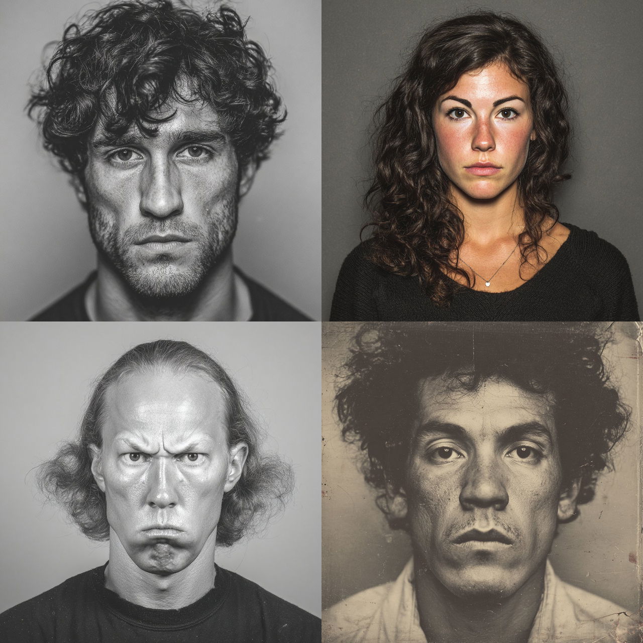 Mugshot style, Midjourney V7, render 1 of 4