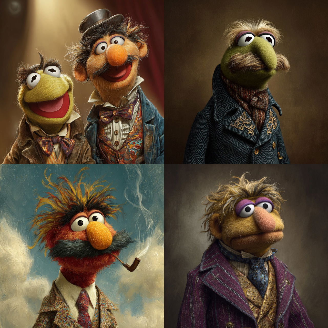 Muppet style style, Midjourney V7, render 1 of 4