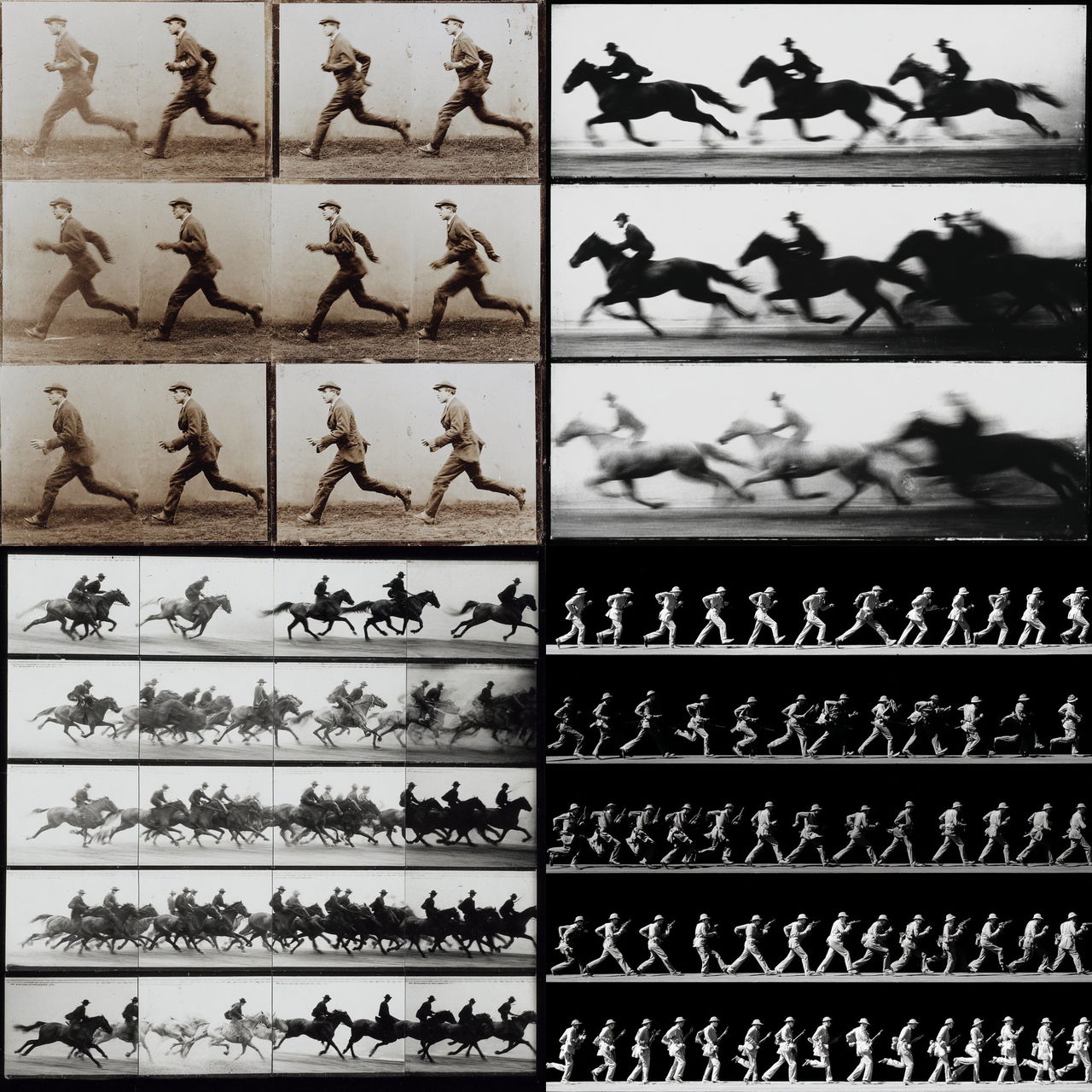 Muybridge sequence style, Midjourney V7, render 1 of 4