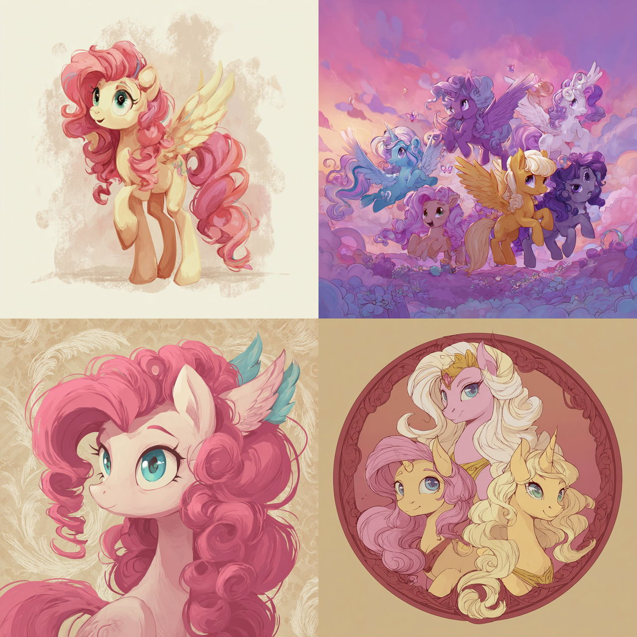 My Little Pony style, Midjourney V7, render 1 of 4