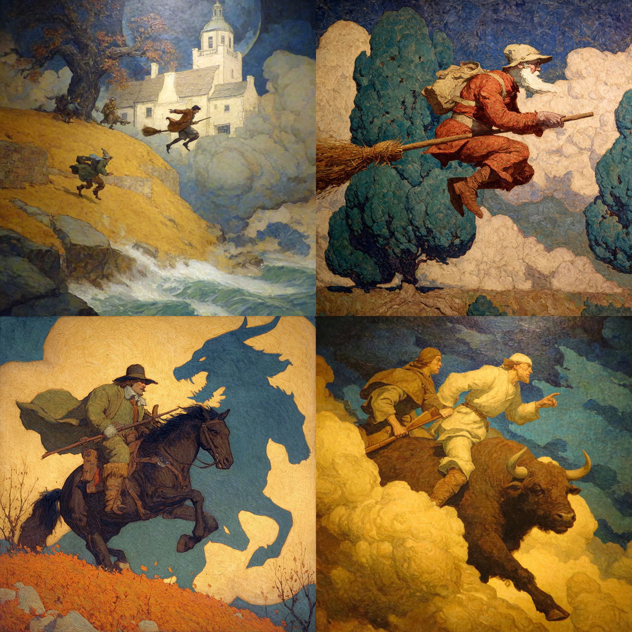 N. C. Wyeth style, Midjourney V7, render 1 of 4