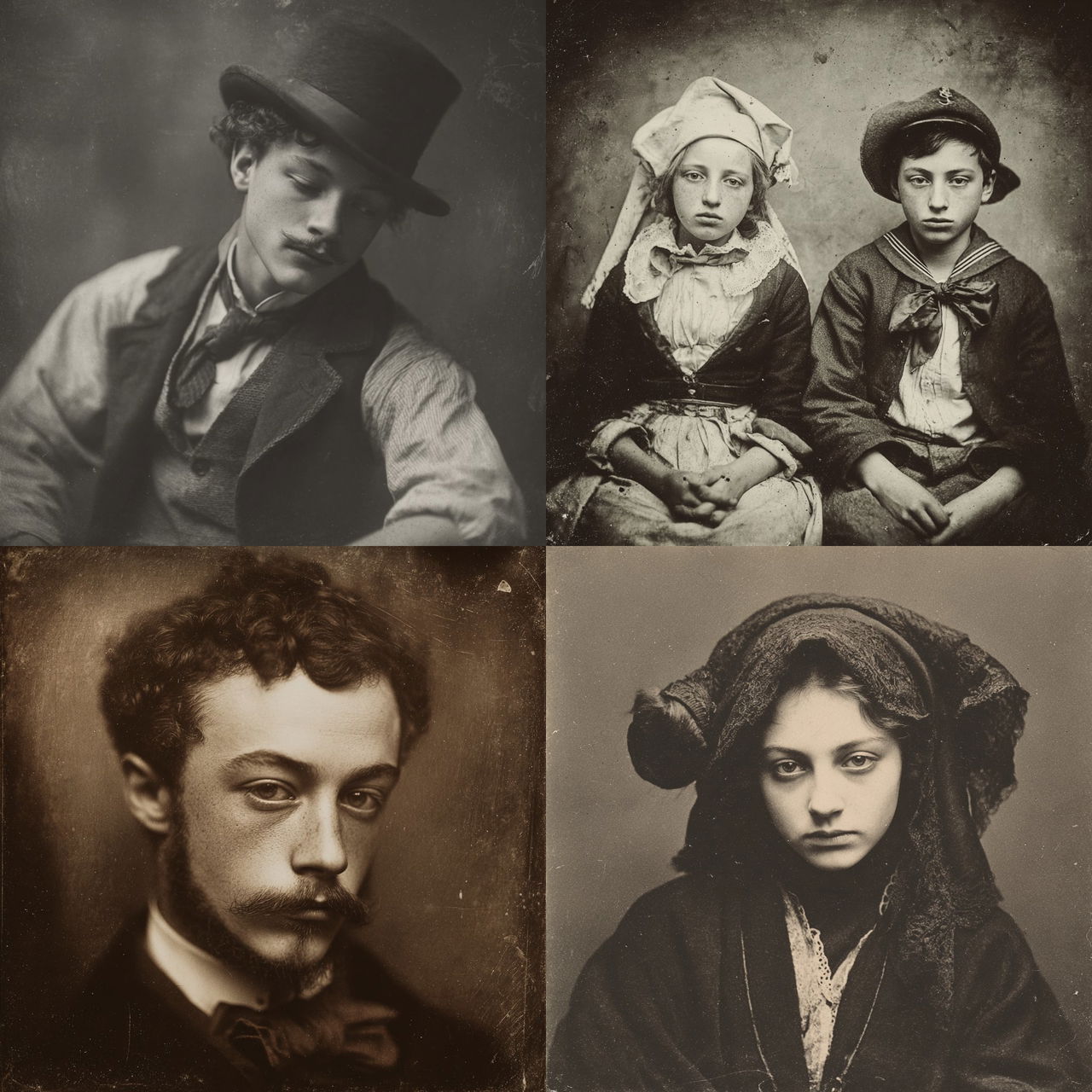 Nadar style, Midjourney V7, render 1 of 4