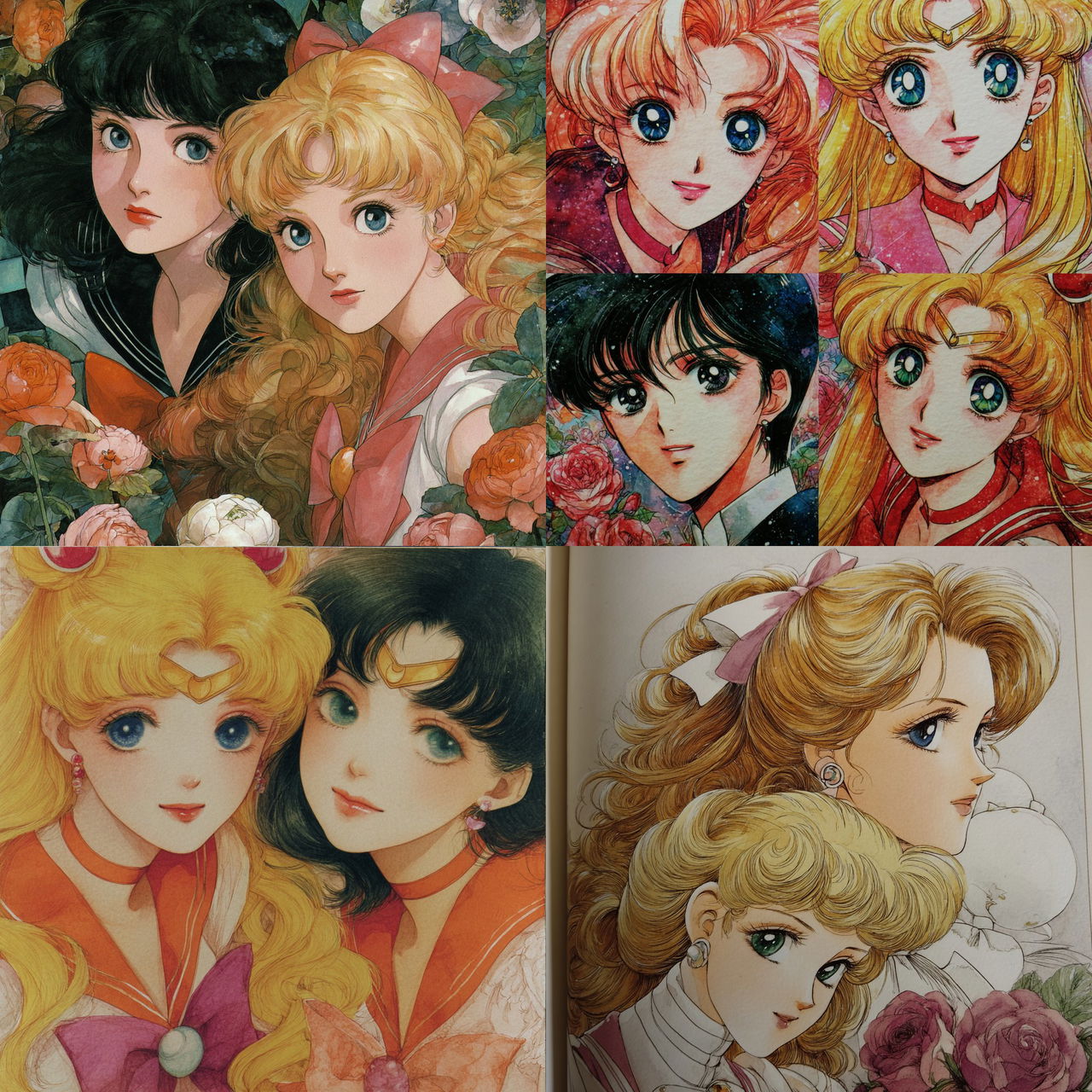 Naoko Takeuchi style, Midjourney V7, render 1 of 4