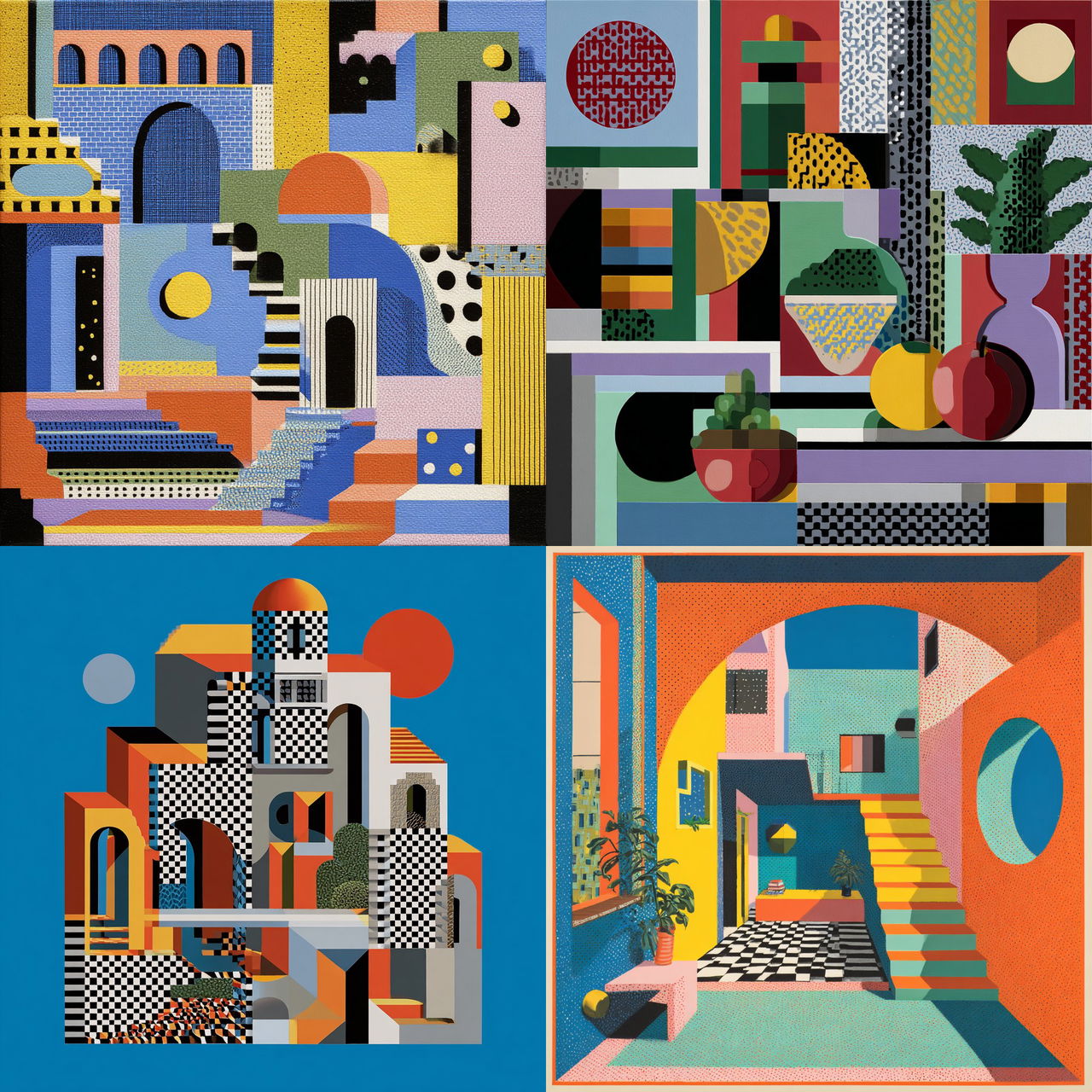 Nathalie Du Pasquier style, Midjourney V7, render 1 of 4
