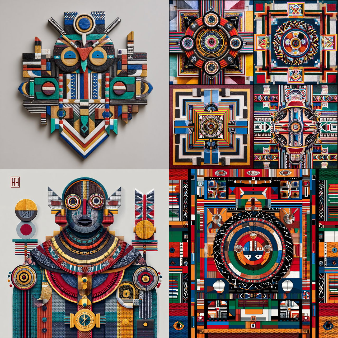 Ndebele art style, Midjourney V7, render 1 of 4
