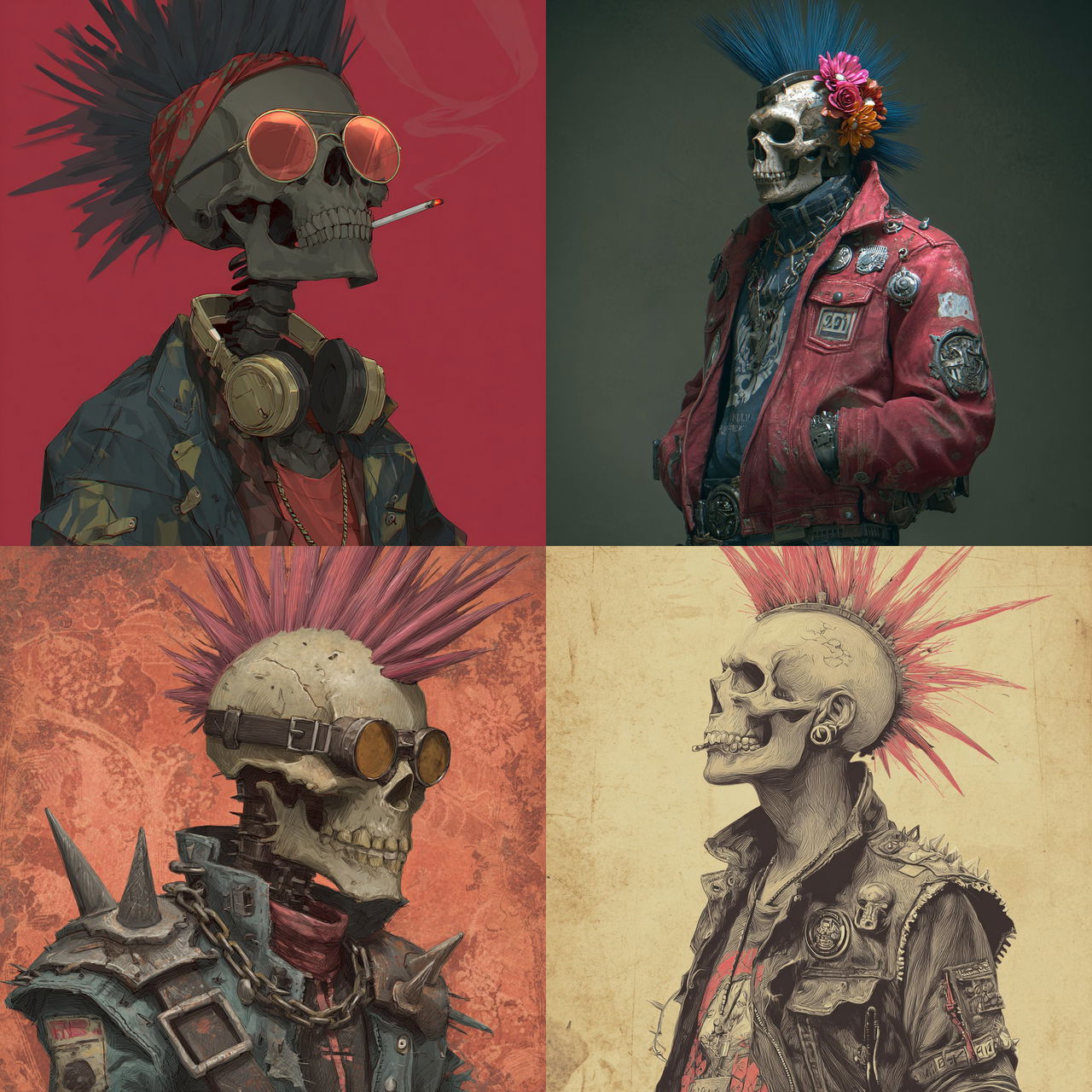 Necropunk style, Midjourney V7, render 1 of 4