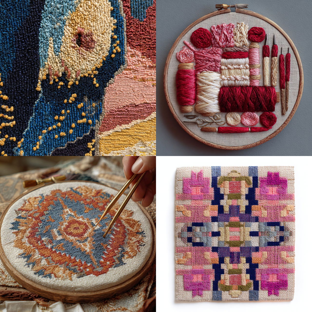 Needlepoint style, Midjourney V7, render 1 of 4