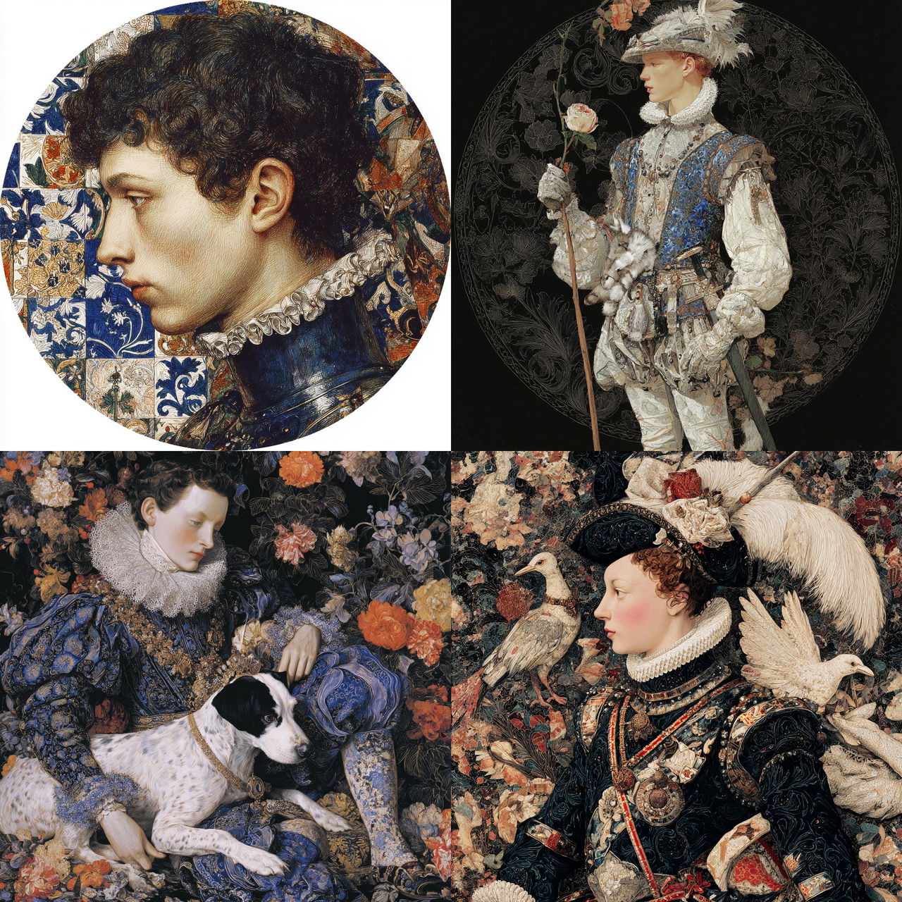 Nicholas Hilliard style, Midjourney V7, render 1 of 4