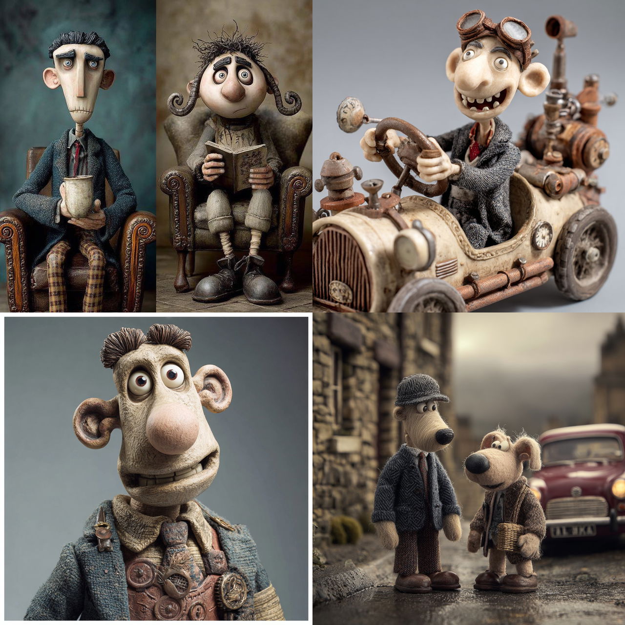 Nick Park style, Midjourney V7, render 1 of 4