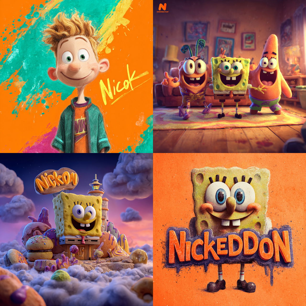 Nickelodeon style, Midjourney V7, render 1 of 4
