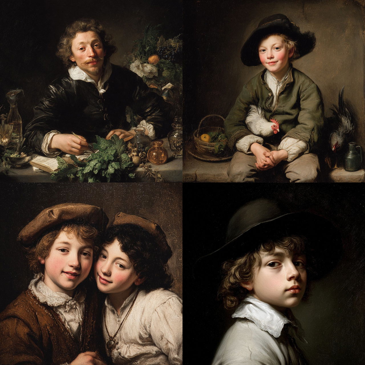 Nicolaes Maes style, Midjourney V7, render 1 of 4
