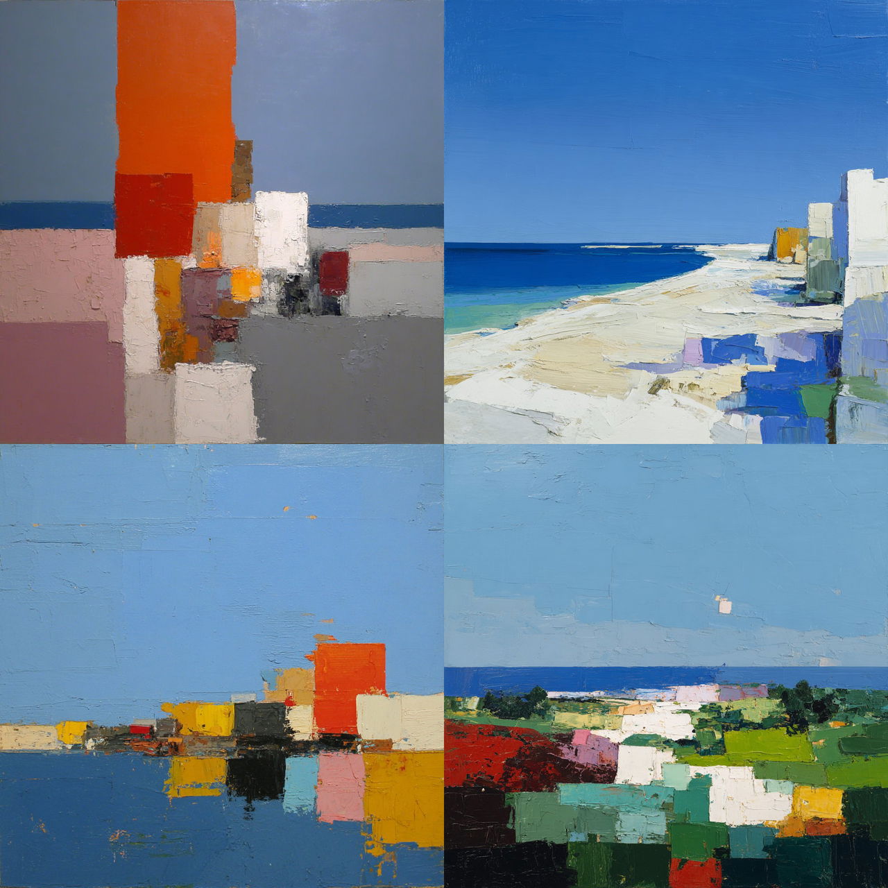 Nicolas de Stael style, Midjourney V7, render 1 of 4