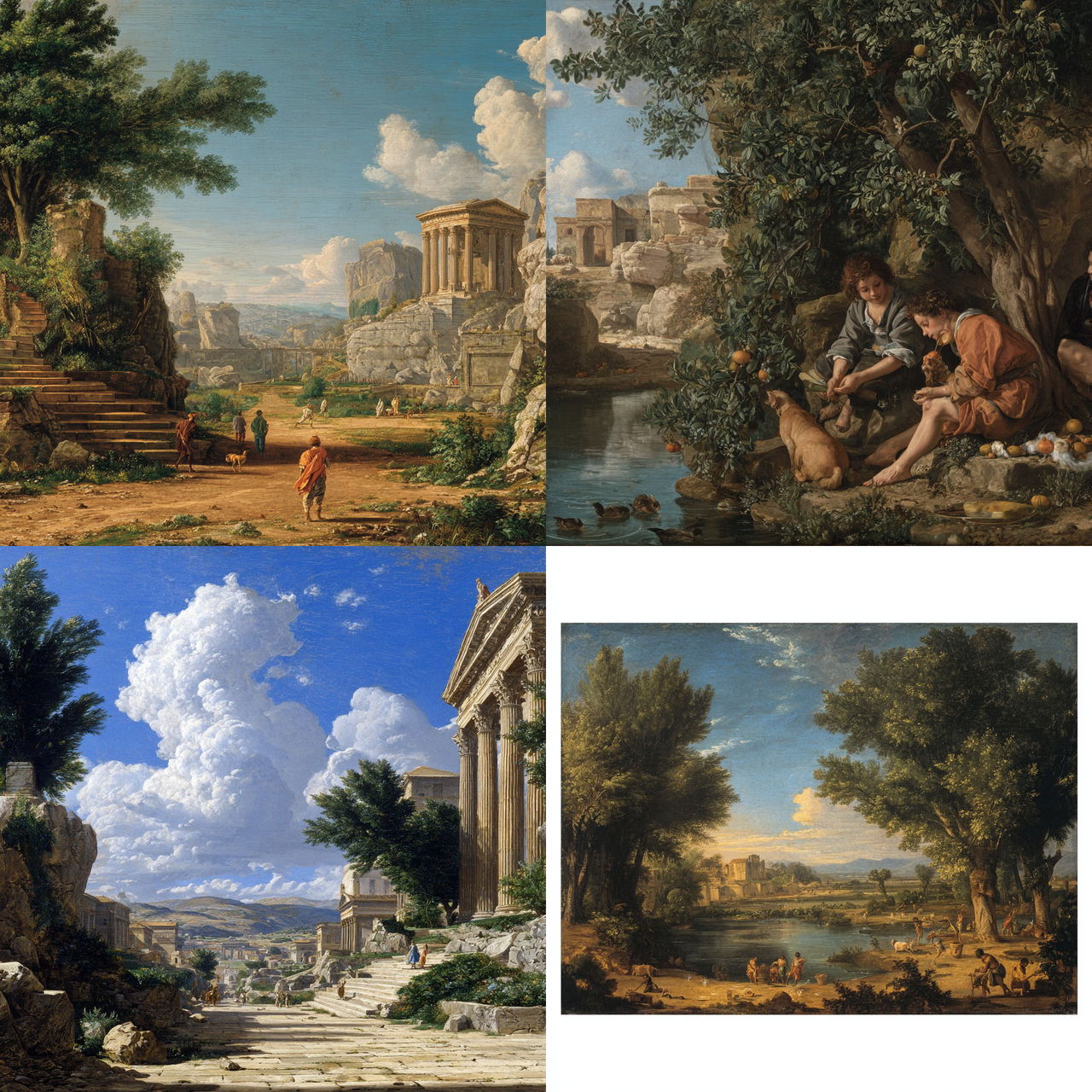 Nicolas Poussin style, Midjourney V7, render 1 of 4