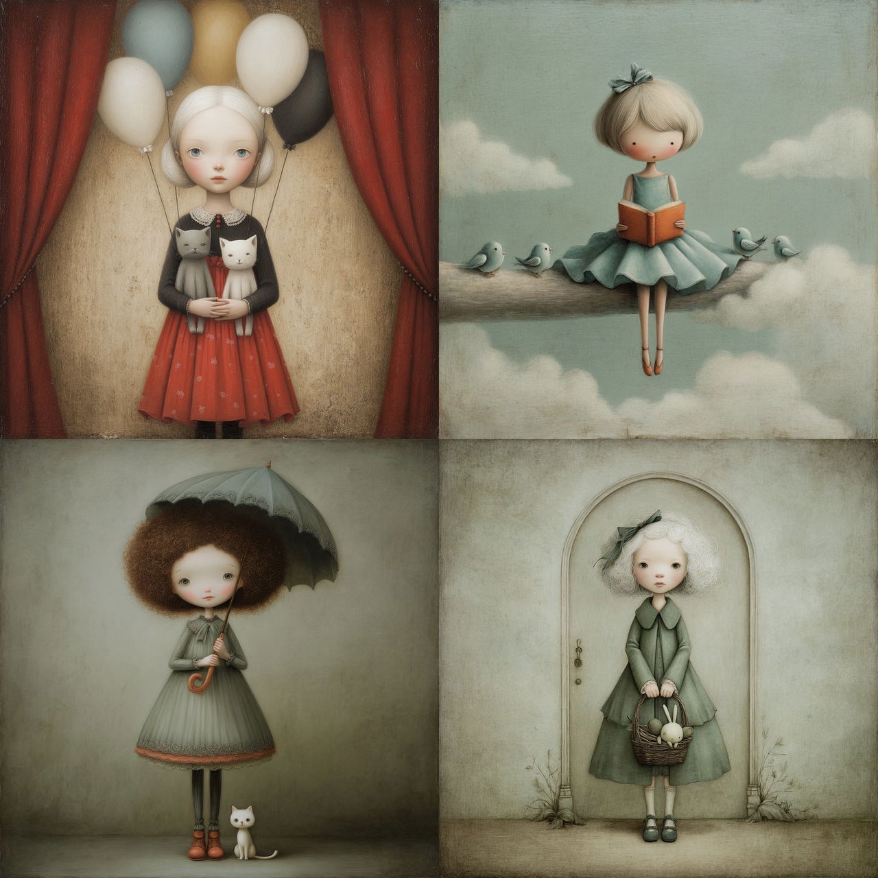 Nicoletta Ceccoli style, Midjourney V7, render 1 of 4