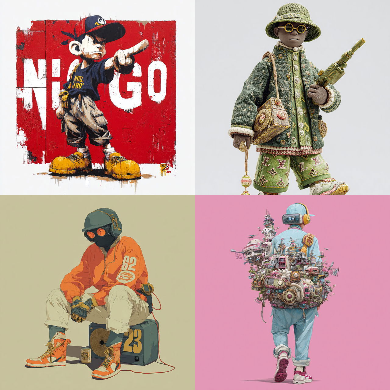 Nigo style, Midjourney V7, render 1 of 4